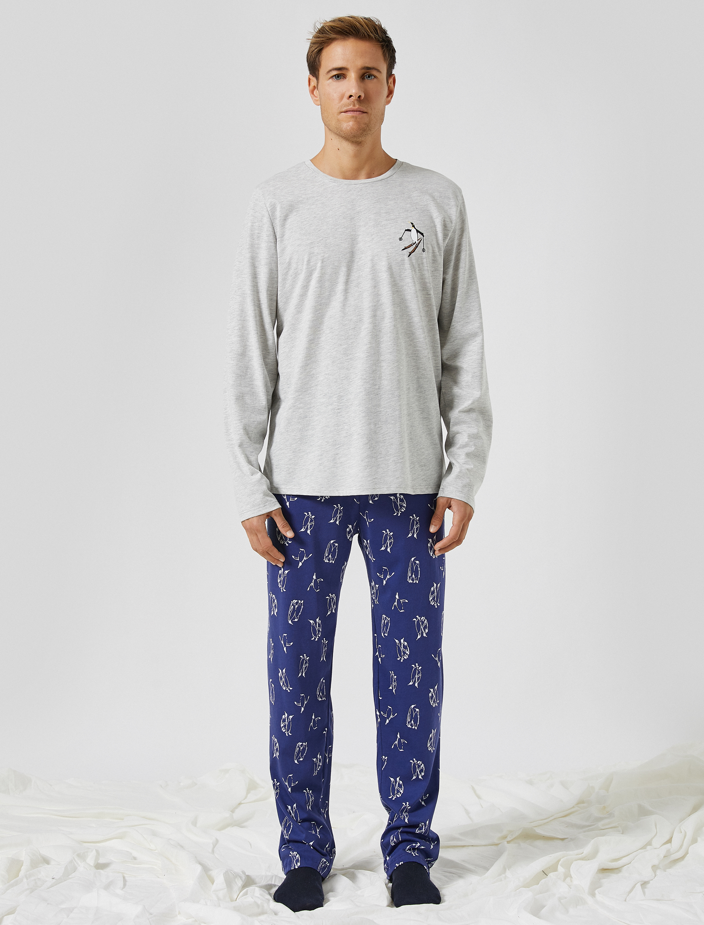 Desenli Pamuklu Pijama Takımı