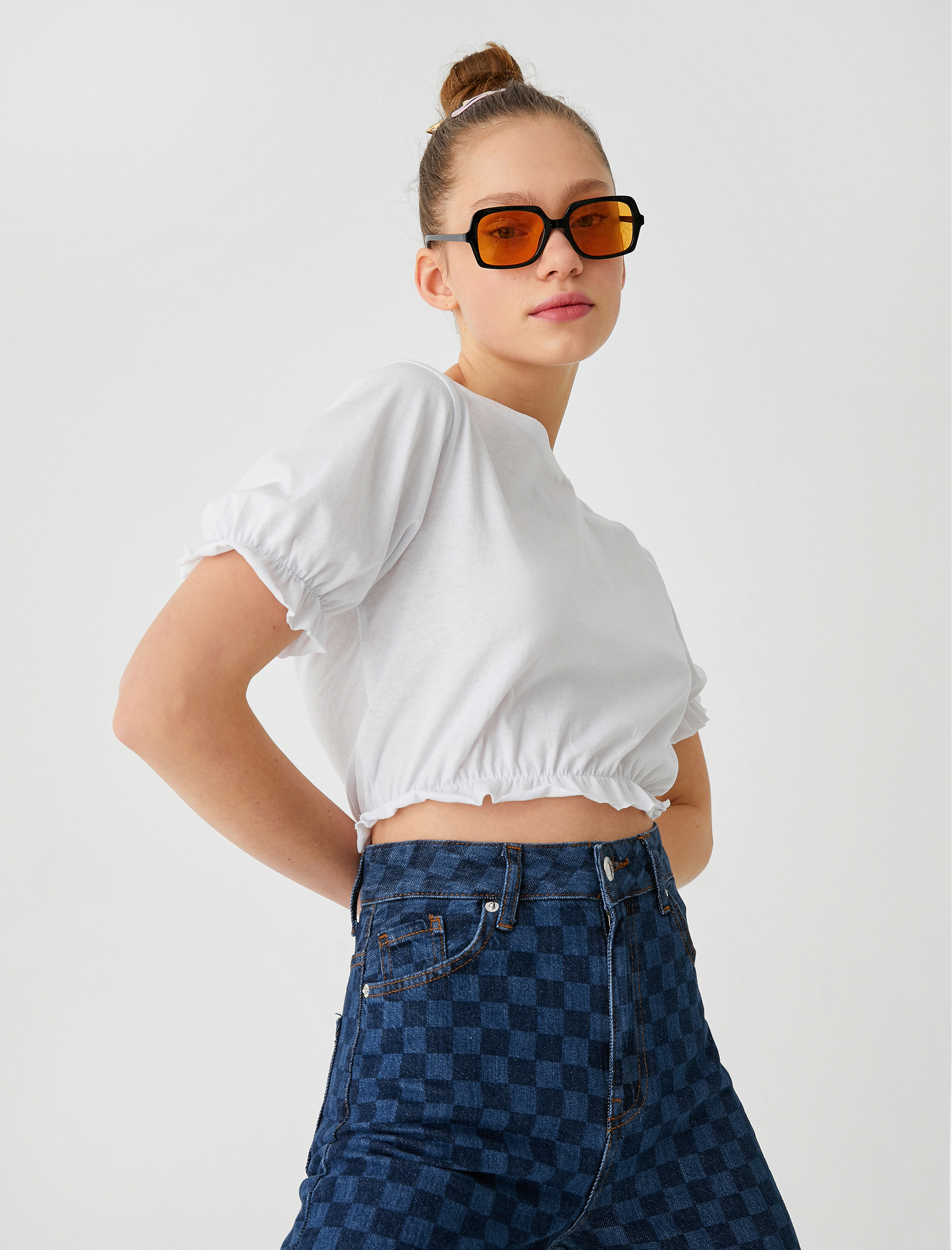   Fırfırlı Crop Tişört