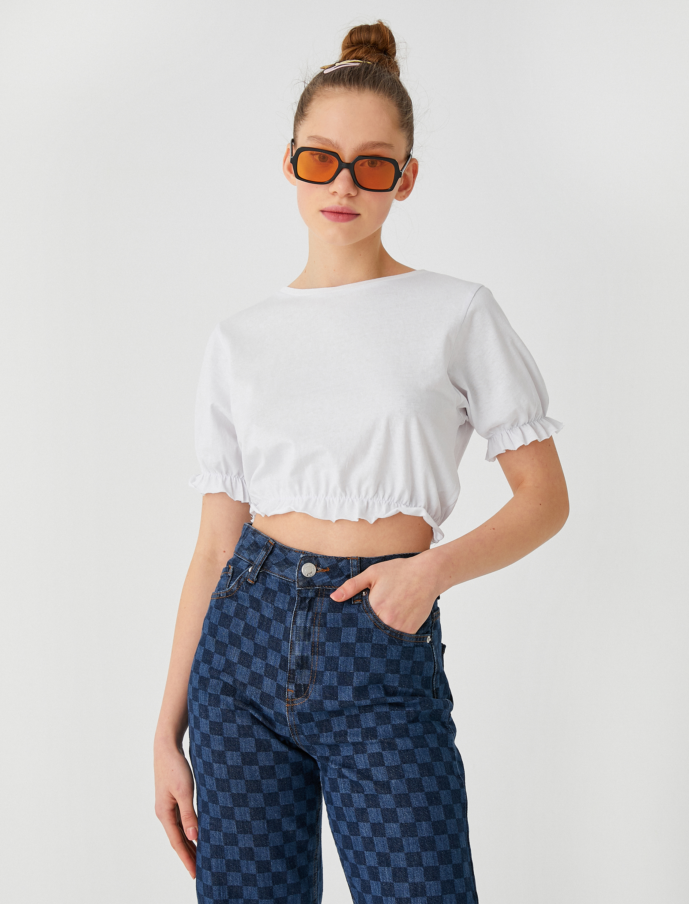   Fırfırlı Crop Tişört