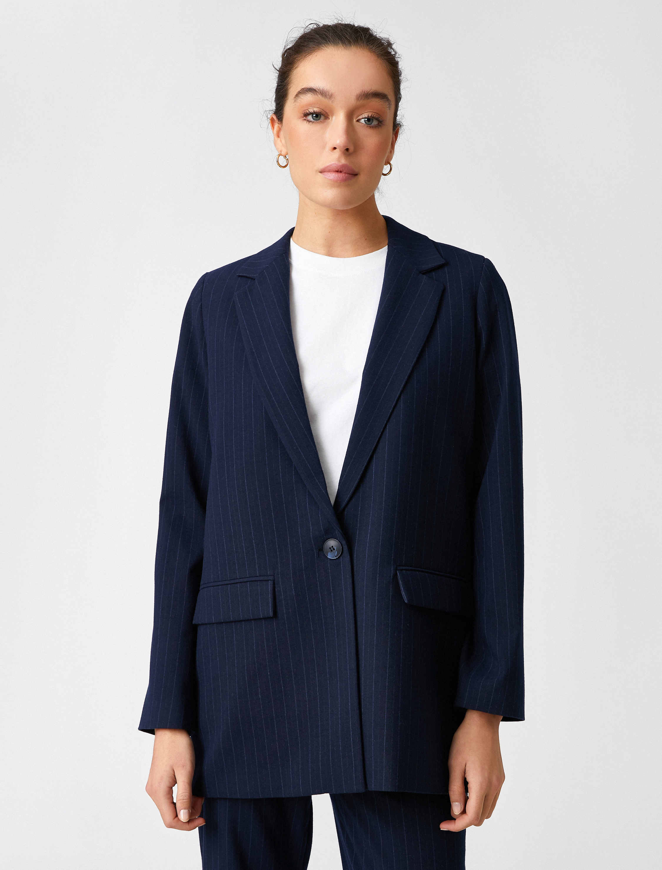   Çizgili Blazer Ceket