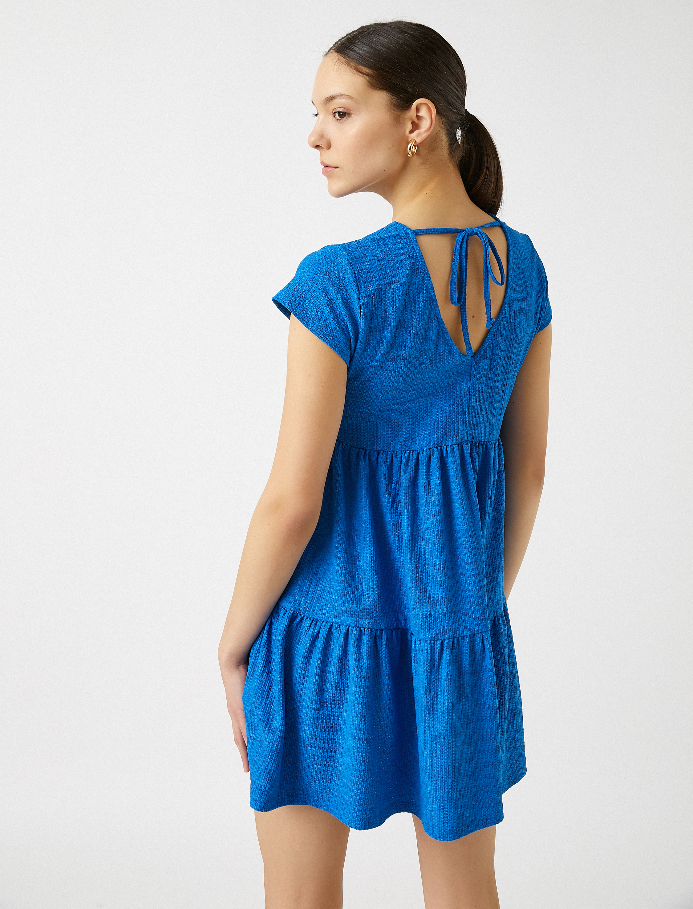   Fırfırlı Elbise Kısa Kollu