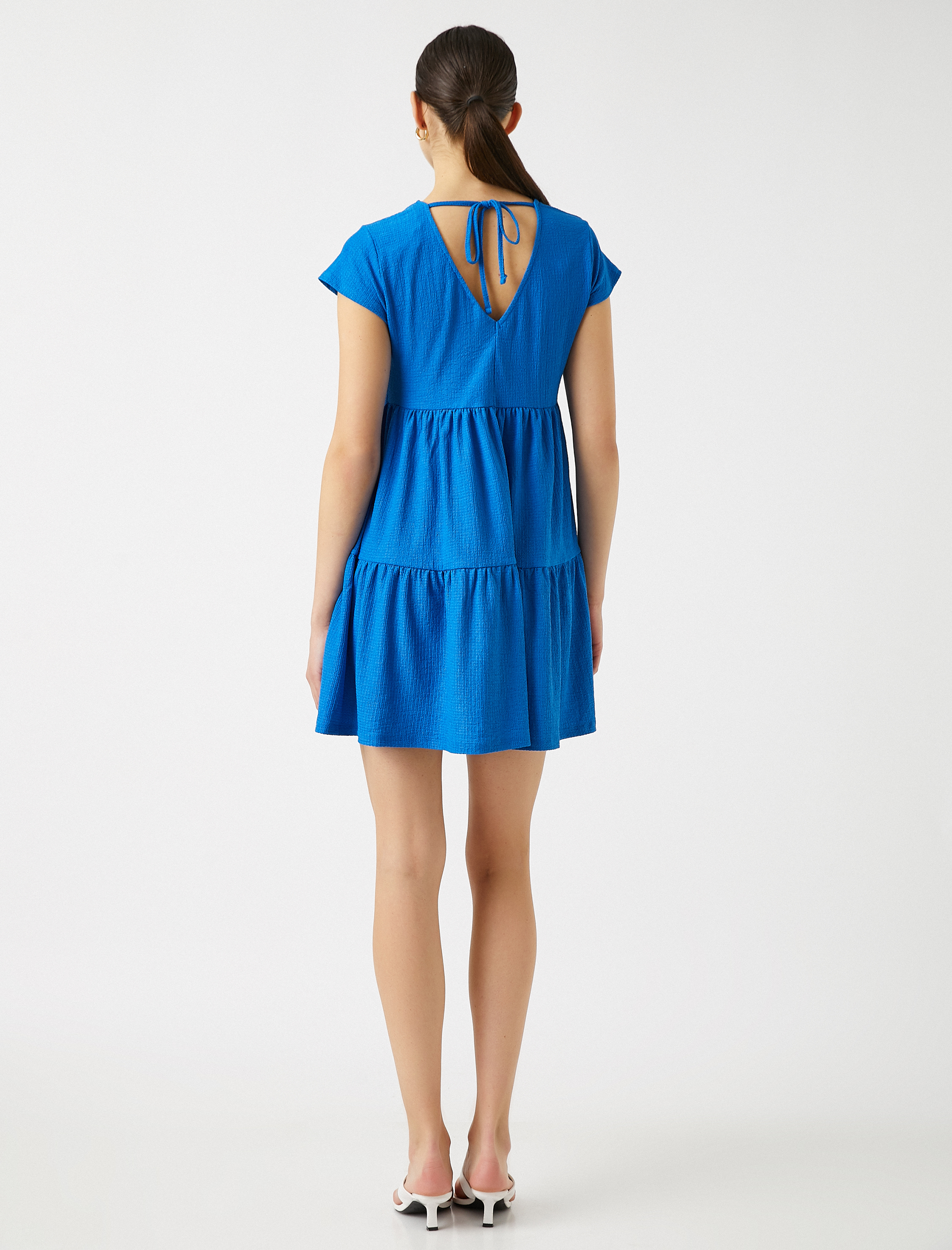   Fırfırlı Elbise Kısa Kollu