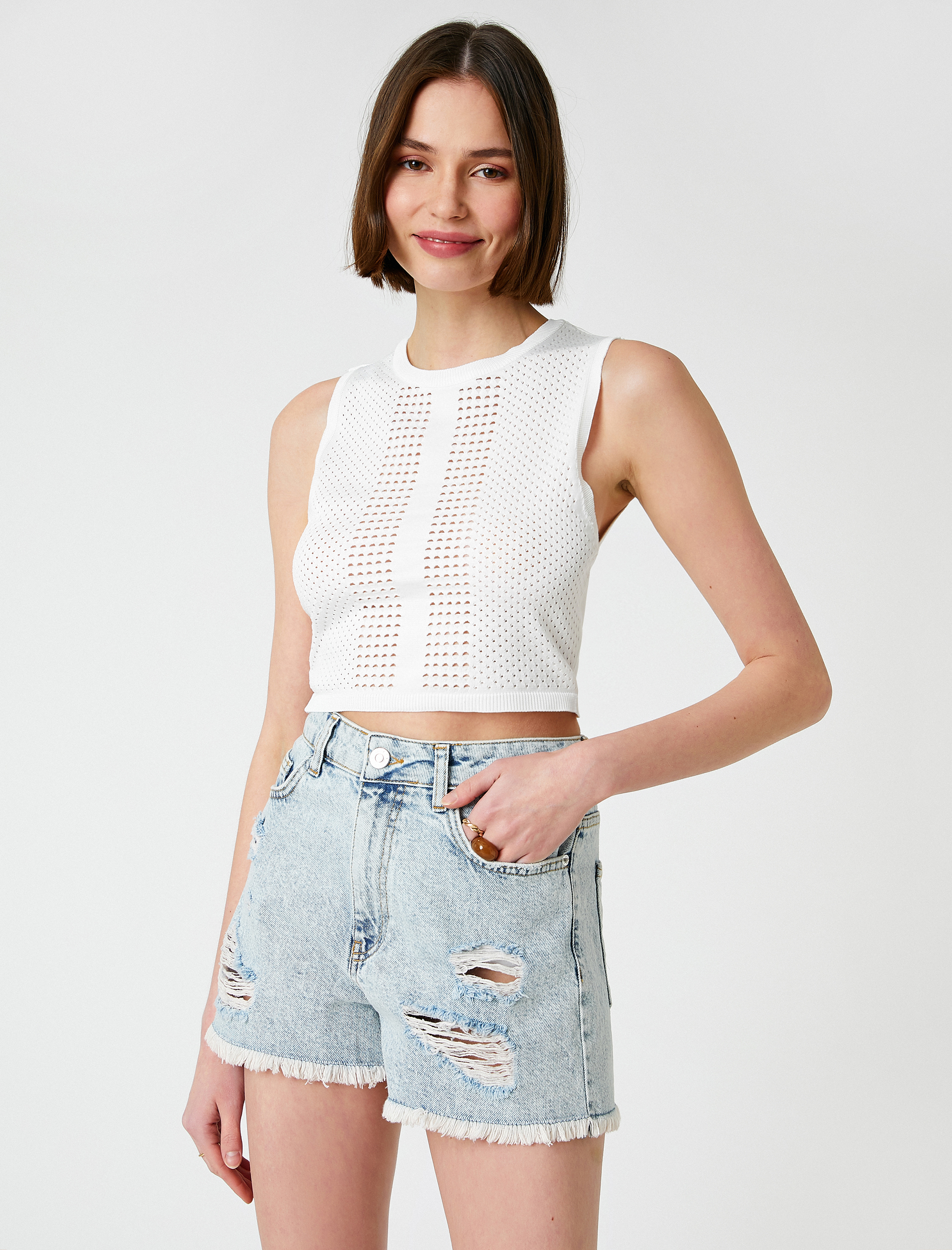   Bisiklet Yaka Crop Atlet