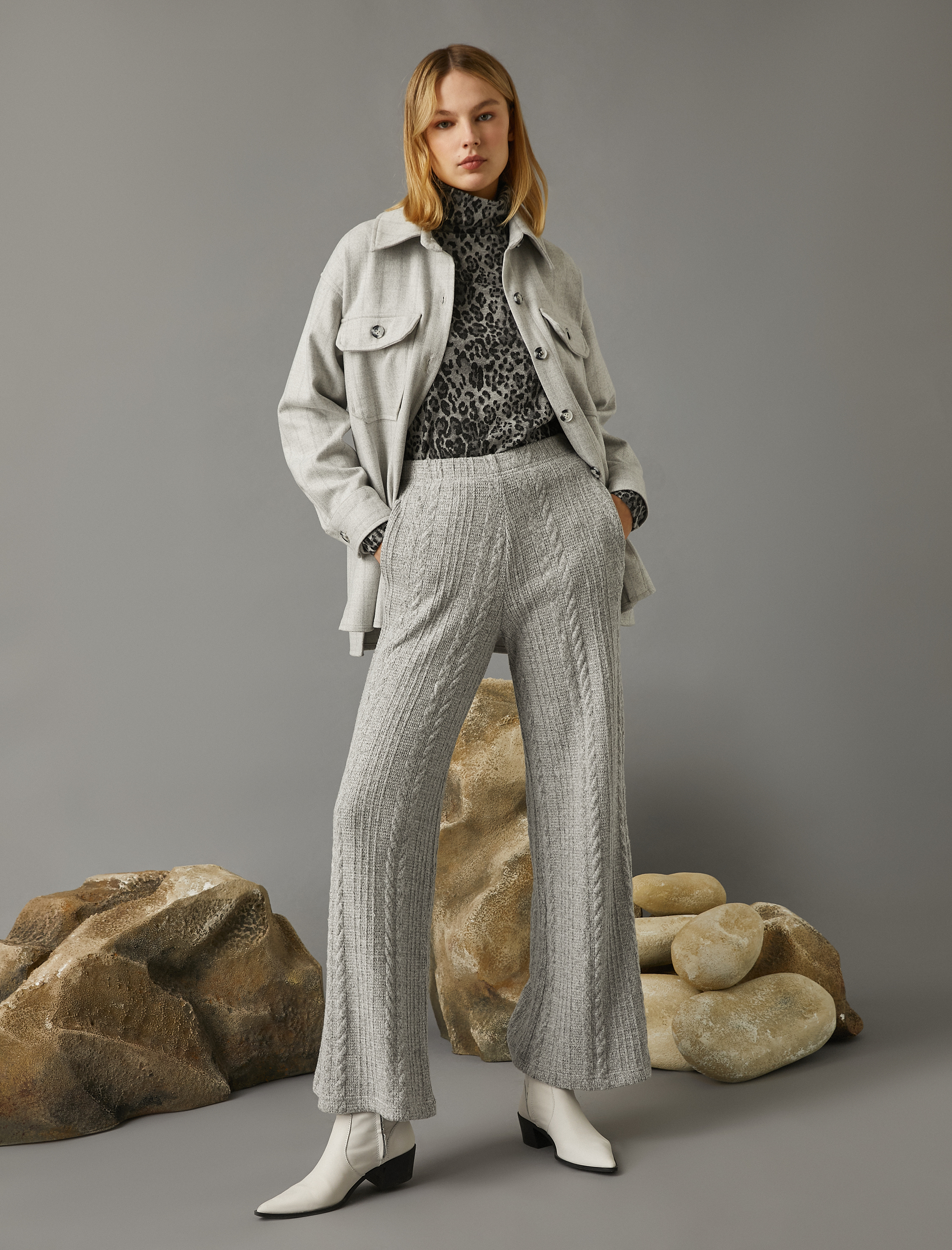   Geniş Paça Örgü Pantolon