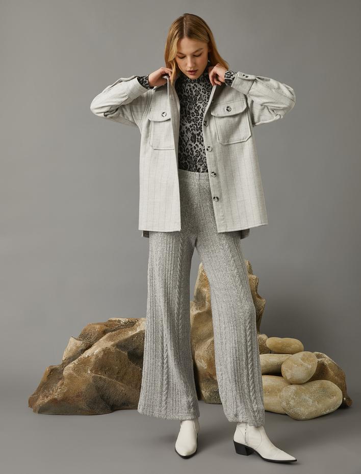  Geniş Paça Örgü Pantolon