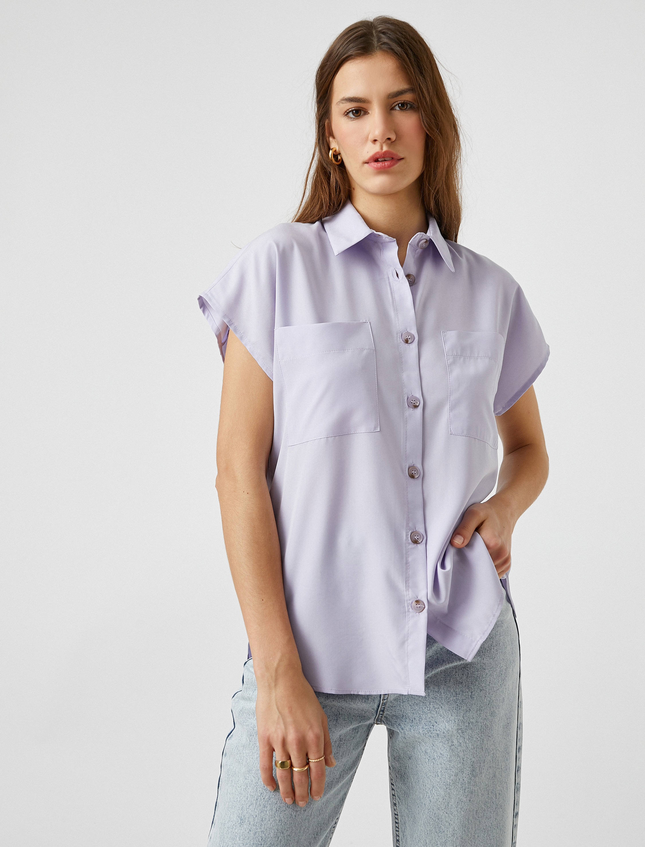   Kısa Kollu Gömlek Cepli