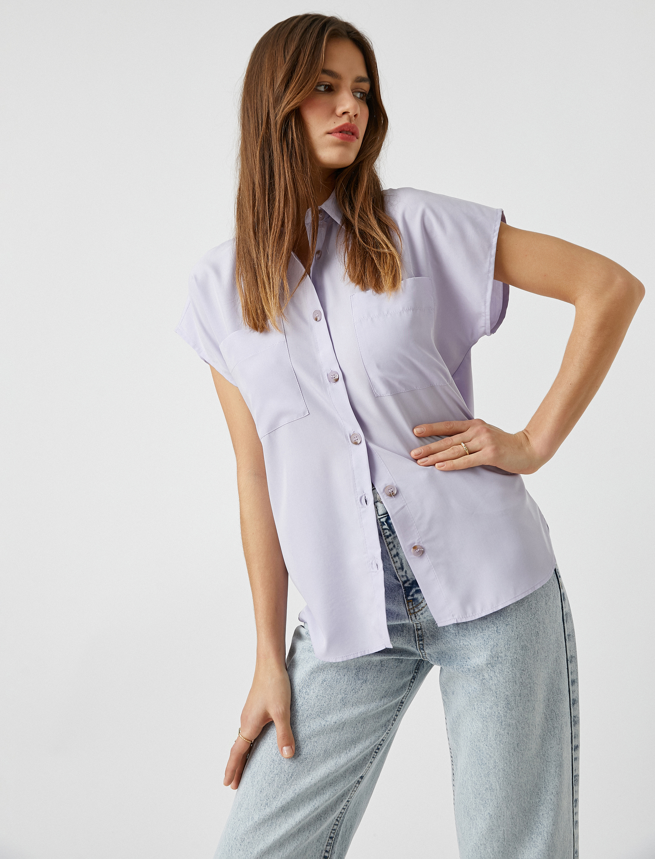   Kısa Kollu Gömlek Cepli