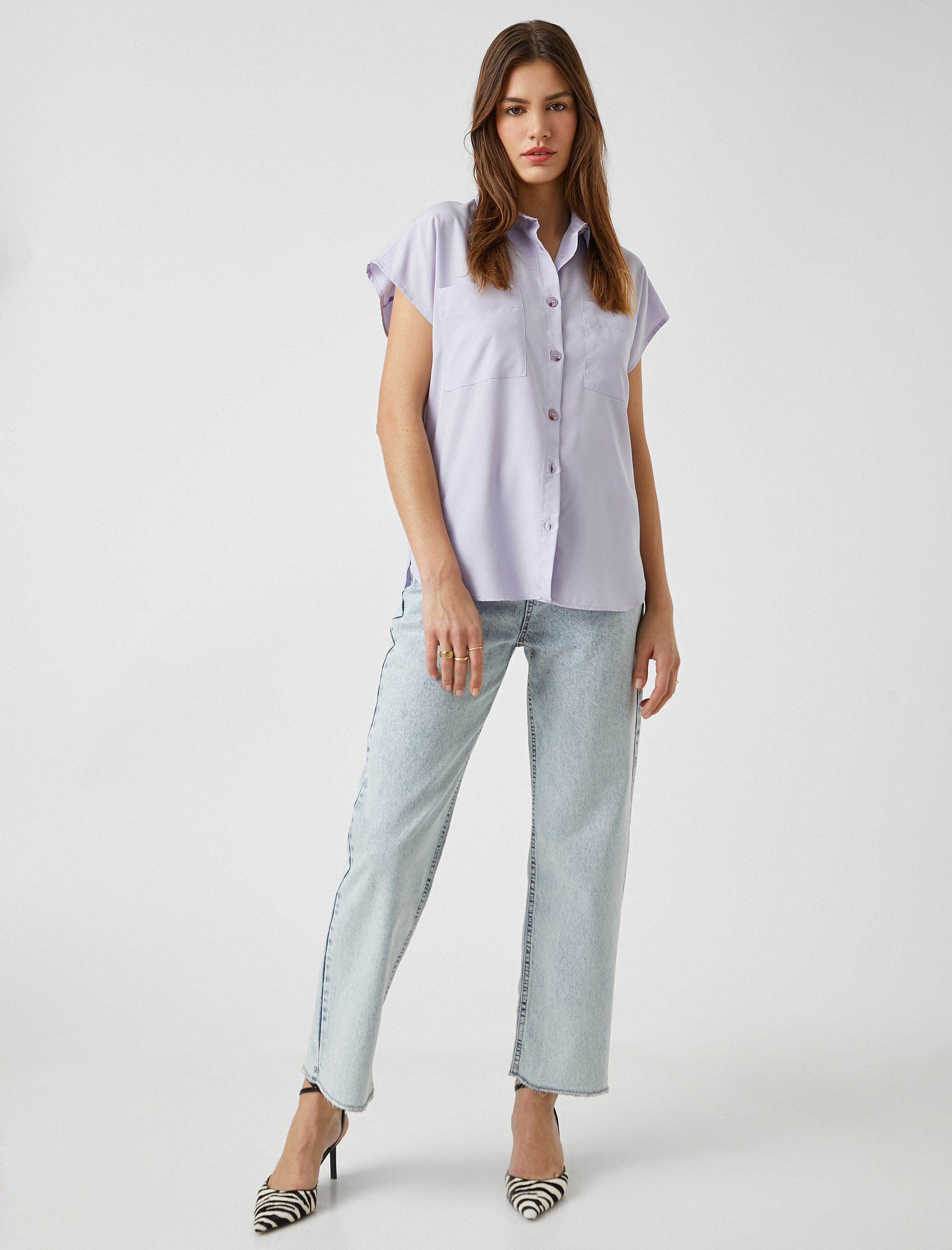   Kısa Kollu Gömlek Cepli