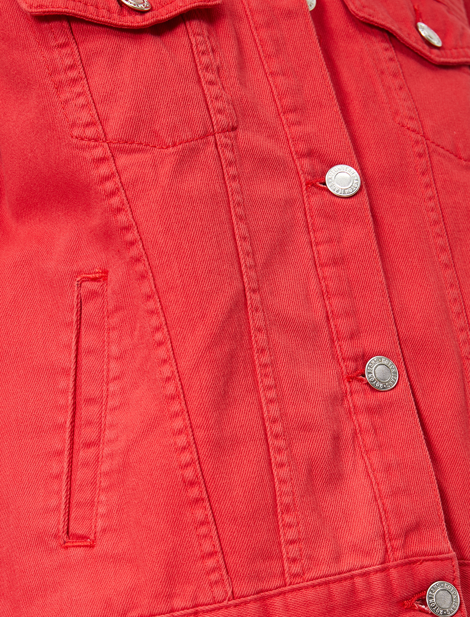   Düğme Detaylı Jean Ceket