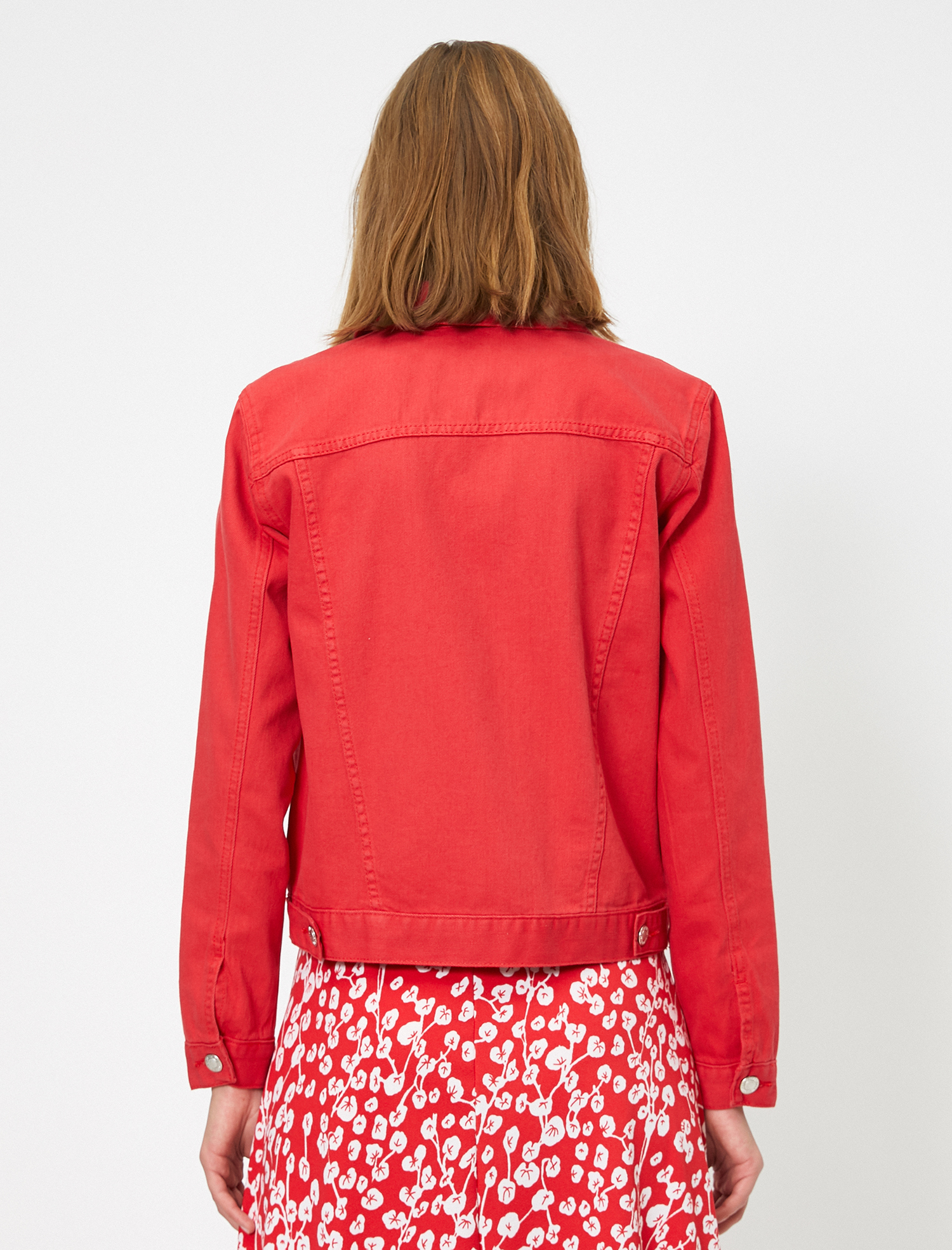   Düğme Detaylı Jean Ceket