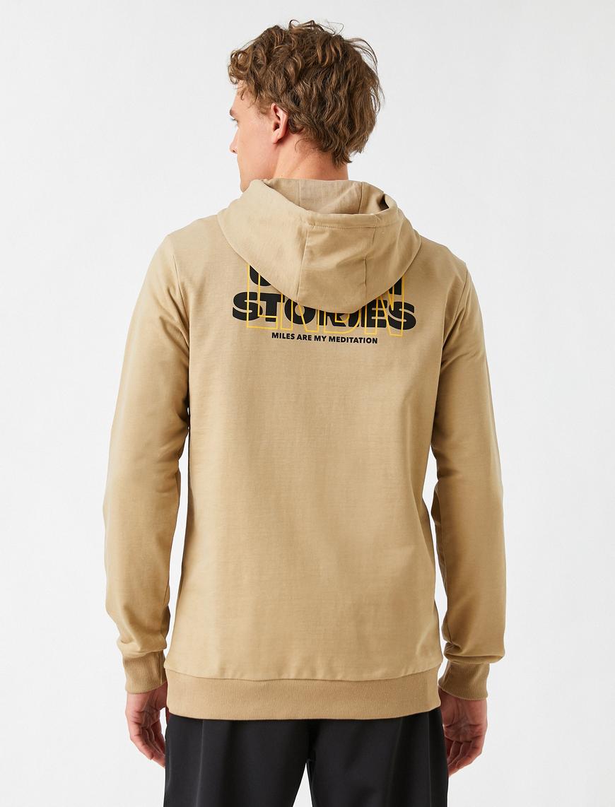   Bisiklet Baskılı Kapşonlu Sweatshirt