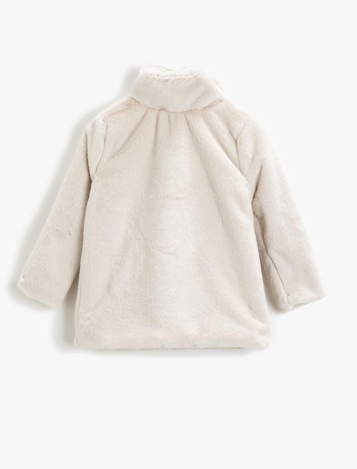 Kız Çocuk Suni Kürk Kaban Bebe Yaka