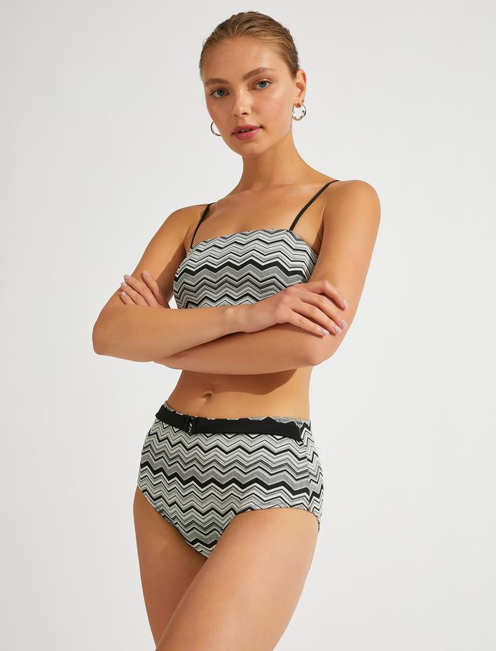  Desenli Bikini Altı Kemerli