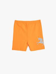 Normal Bel Unicorn Baskılı Basic Tayt