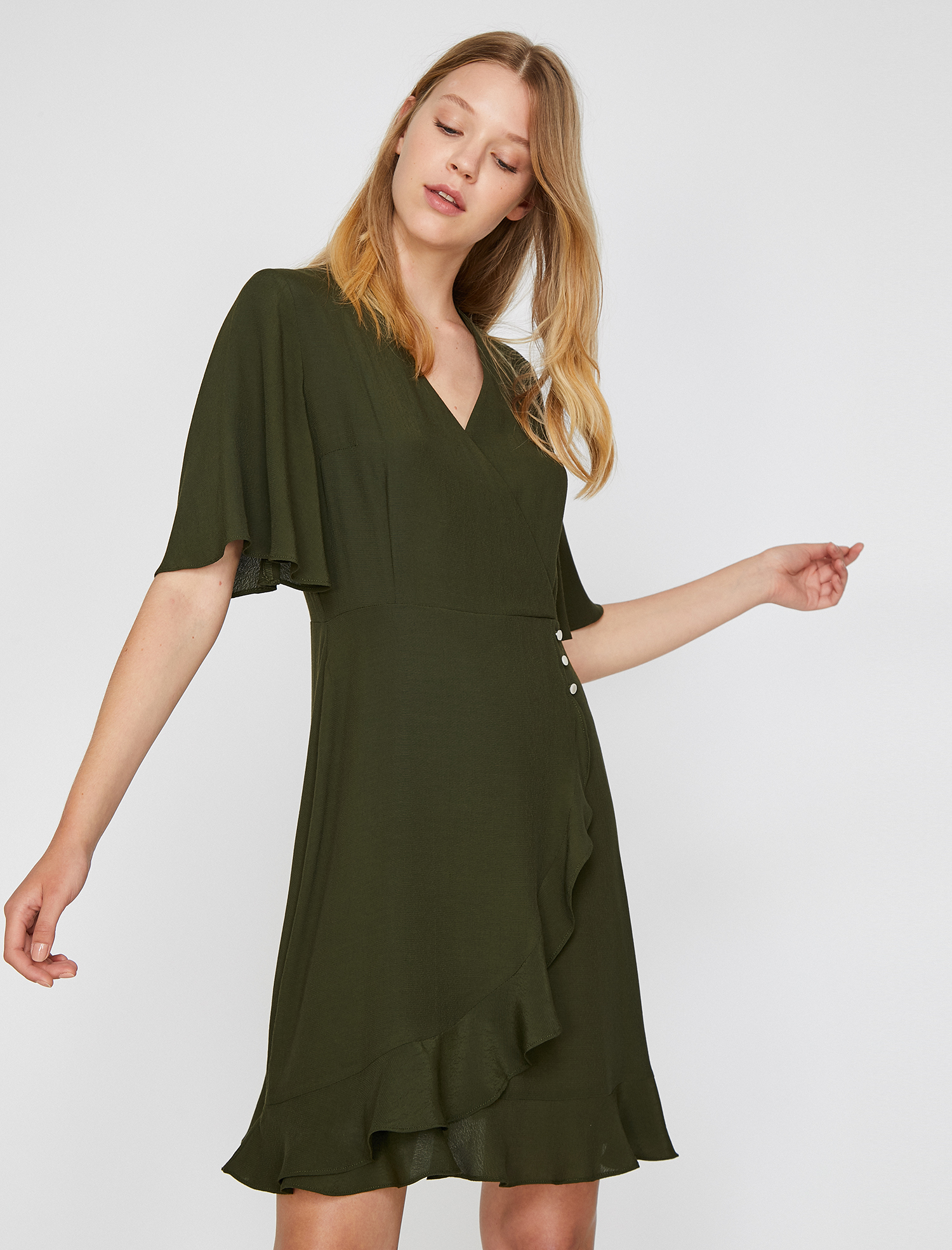   Fırfır Detaylı Elbise