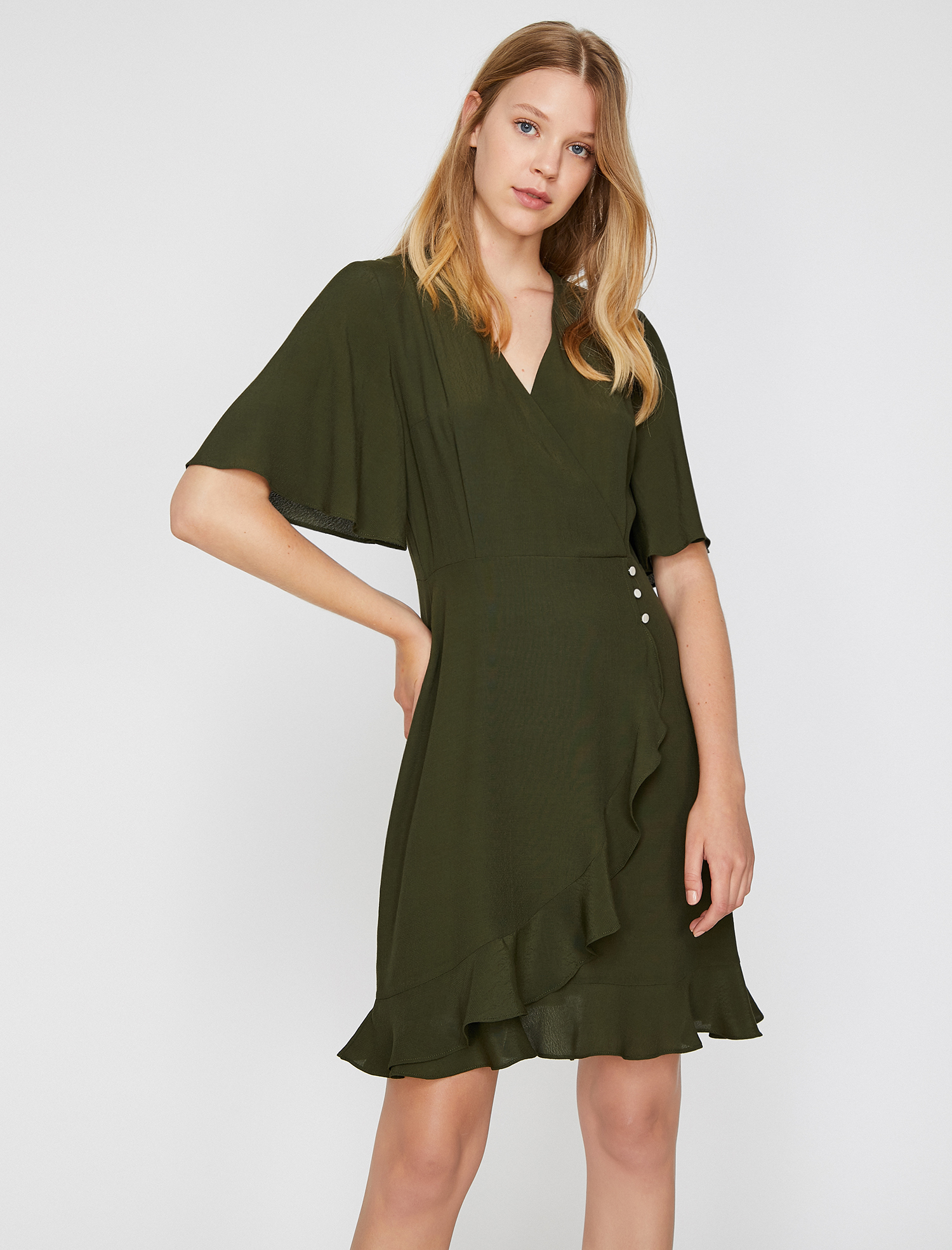   Fırfır Detaylı Elbise