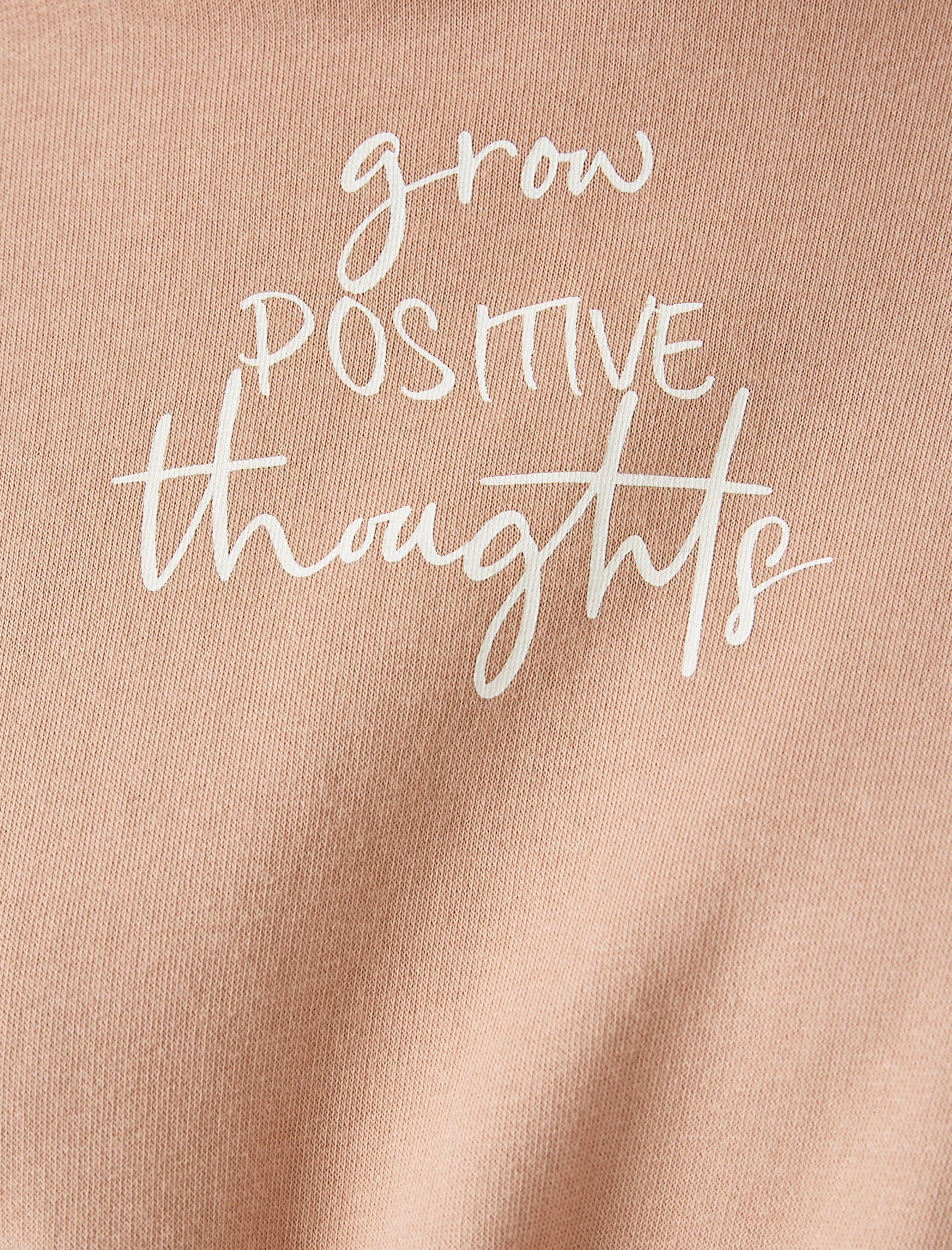 Organik Pamuklu Kapüsonlu Slogan Sweatshirt