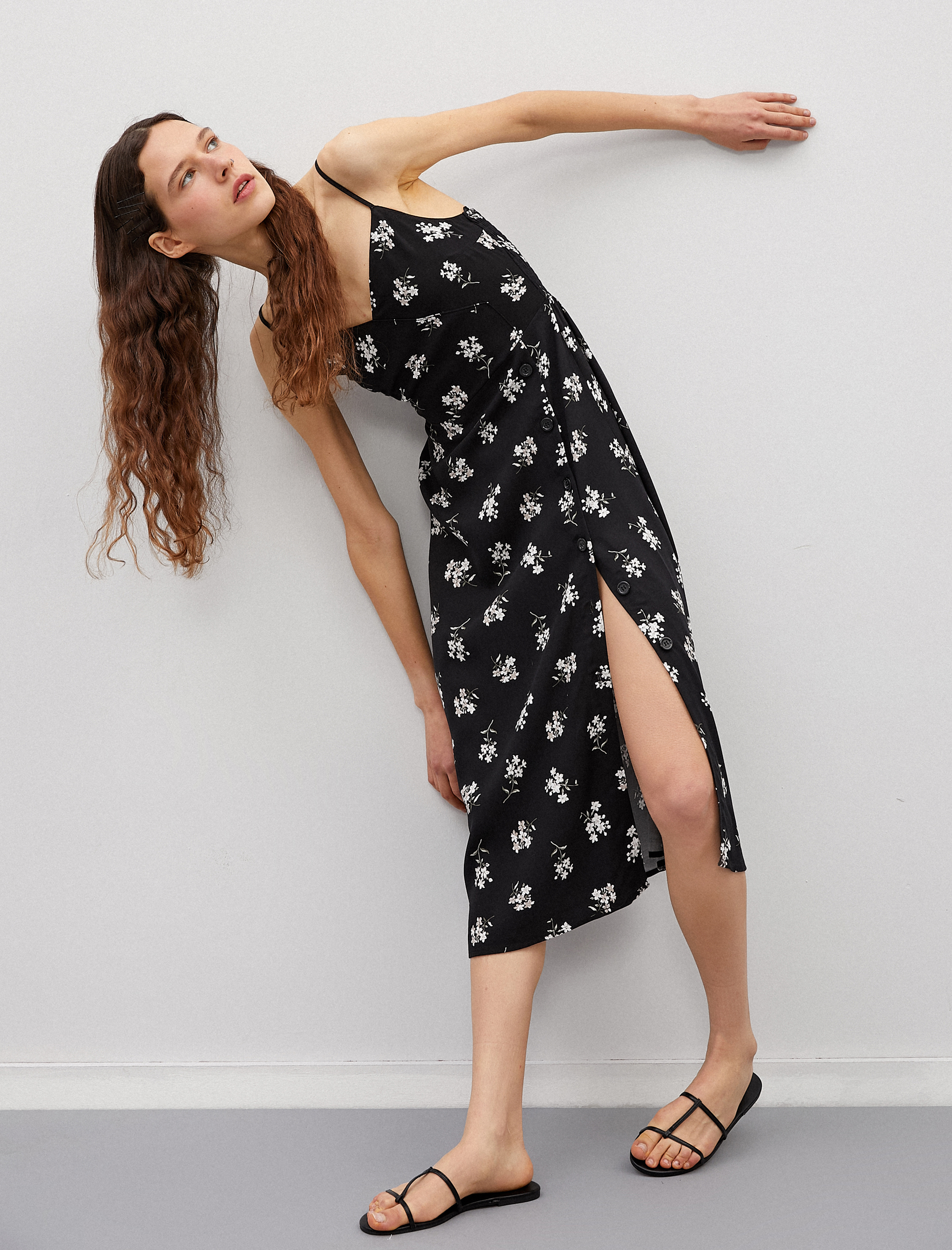   Çiçekli Yazlık Elbise Ince Askili