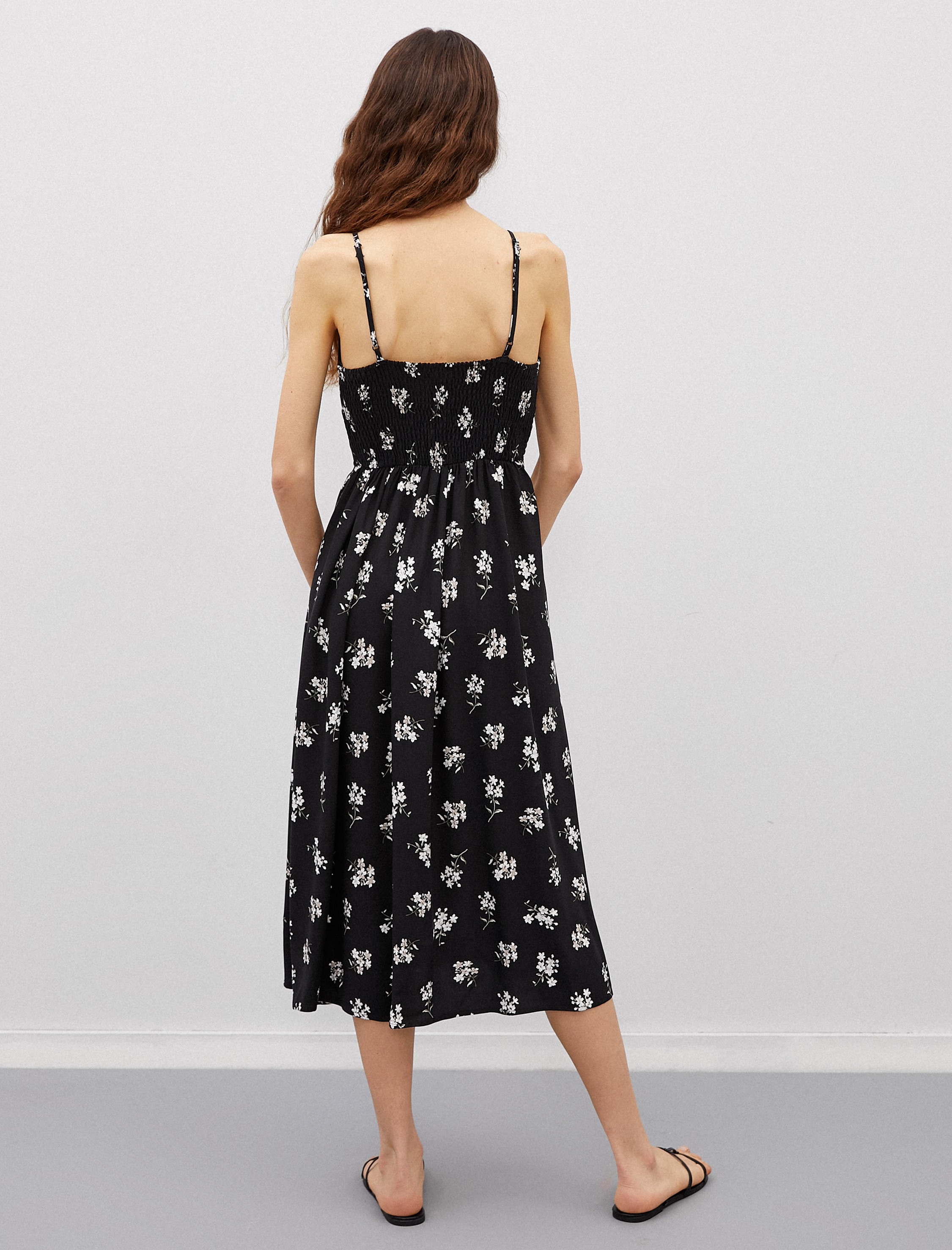   Çiçekli Yazlık Elbise Ince Askili