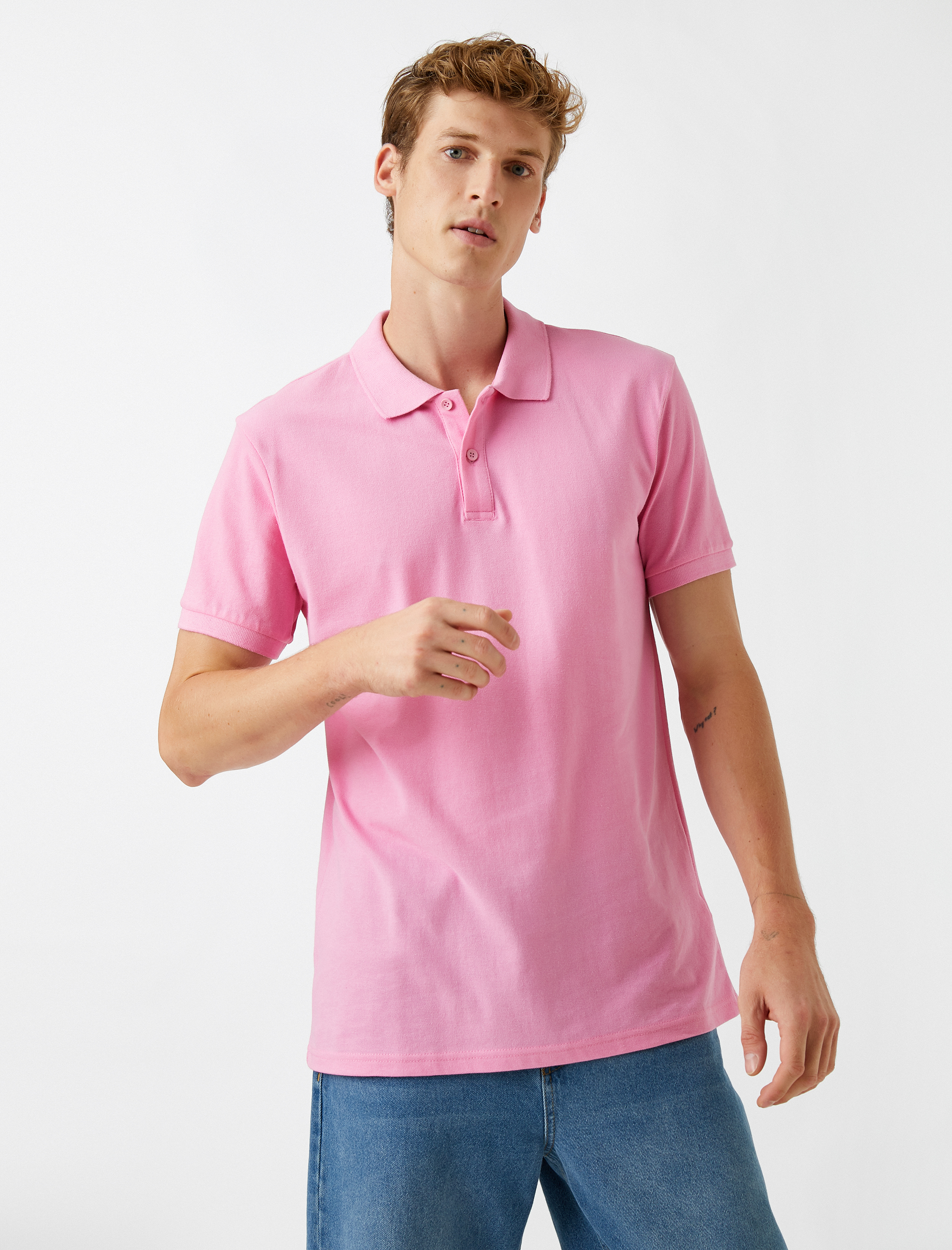   Basic Polo Yaka Tişört Pamuklu