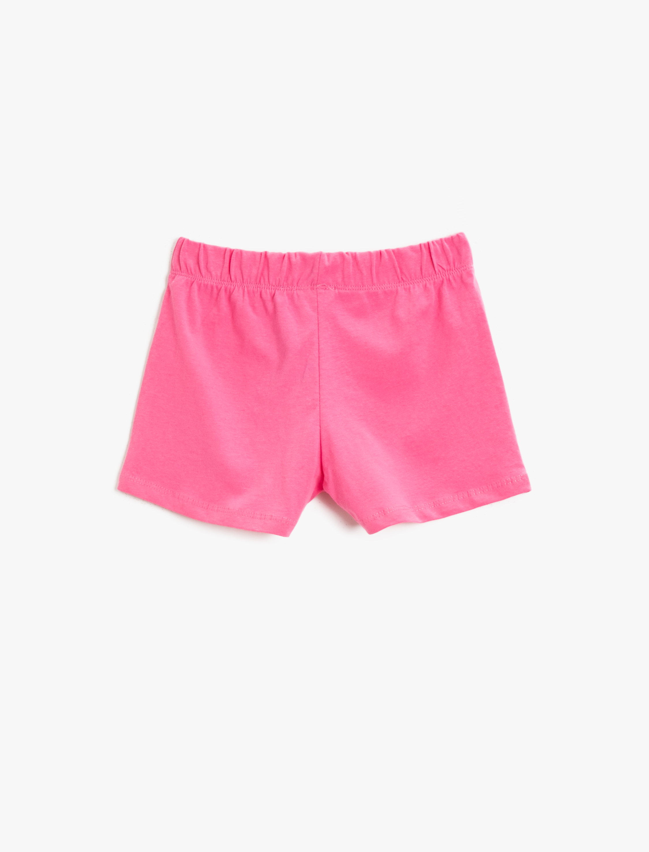  Kız Çocuk Belden Bağlamalı Şort Baskılı Pamuklu