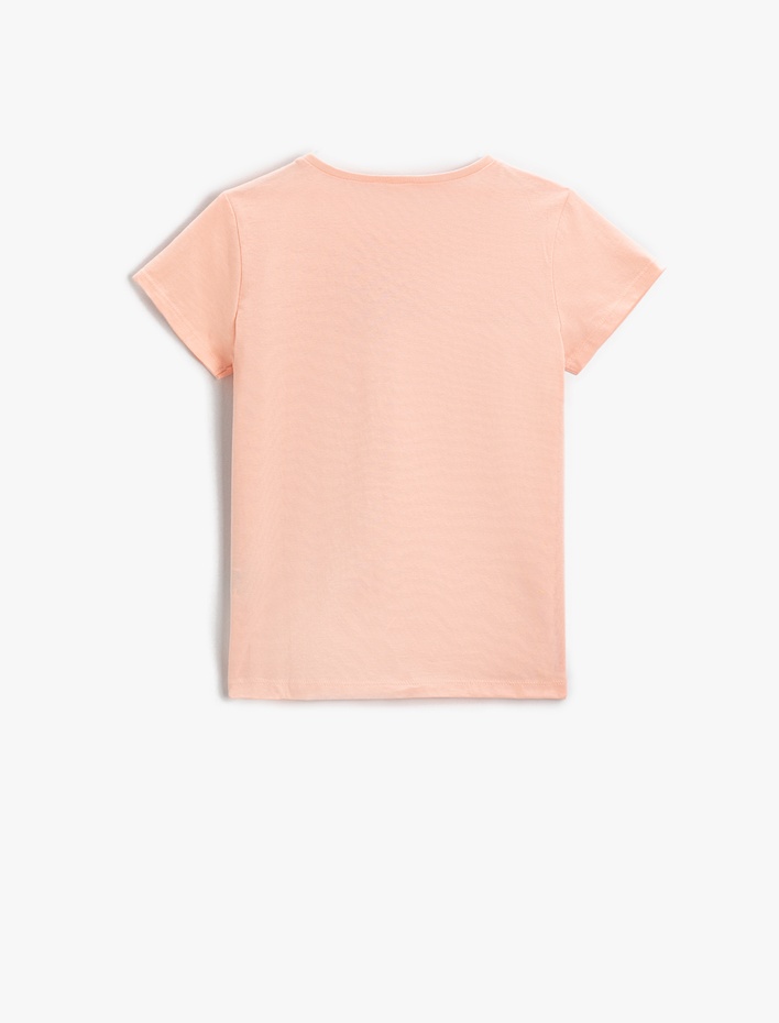 Kız Çocuk Baskılı Kısa Kollu Tişört Pamuklu
