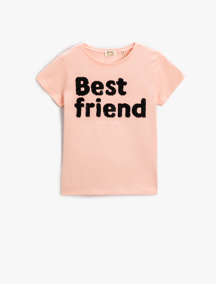 Kız Çocuk Baskılı Kısa Kollu Tişört Pamuklu