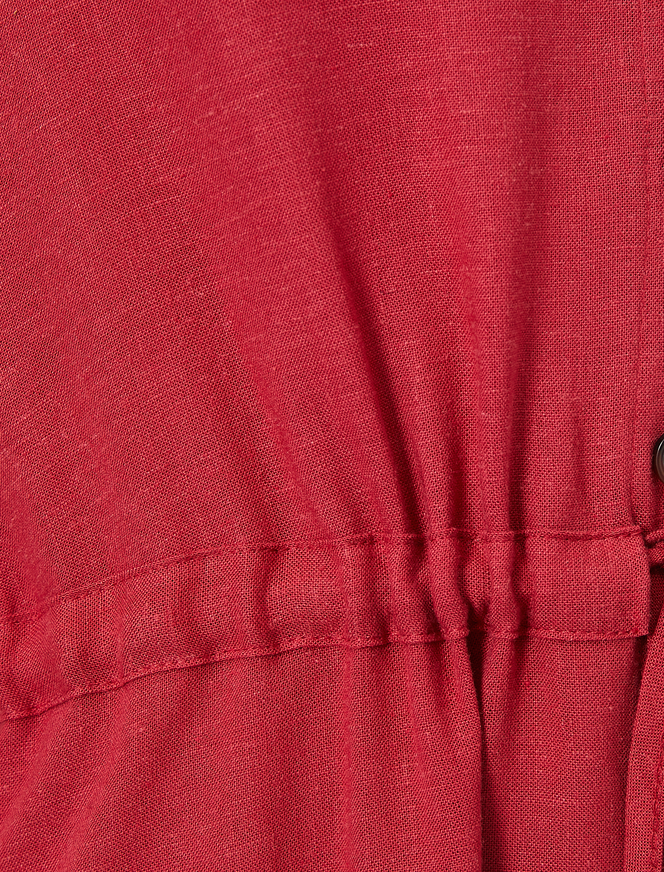   Düğme Detaylı Elbise Keten Karışımlı