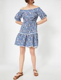 Çiçek Desenli Poplin Elbise