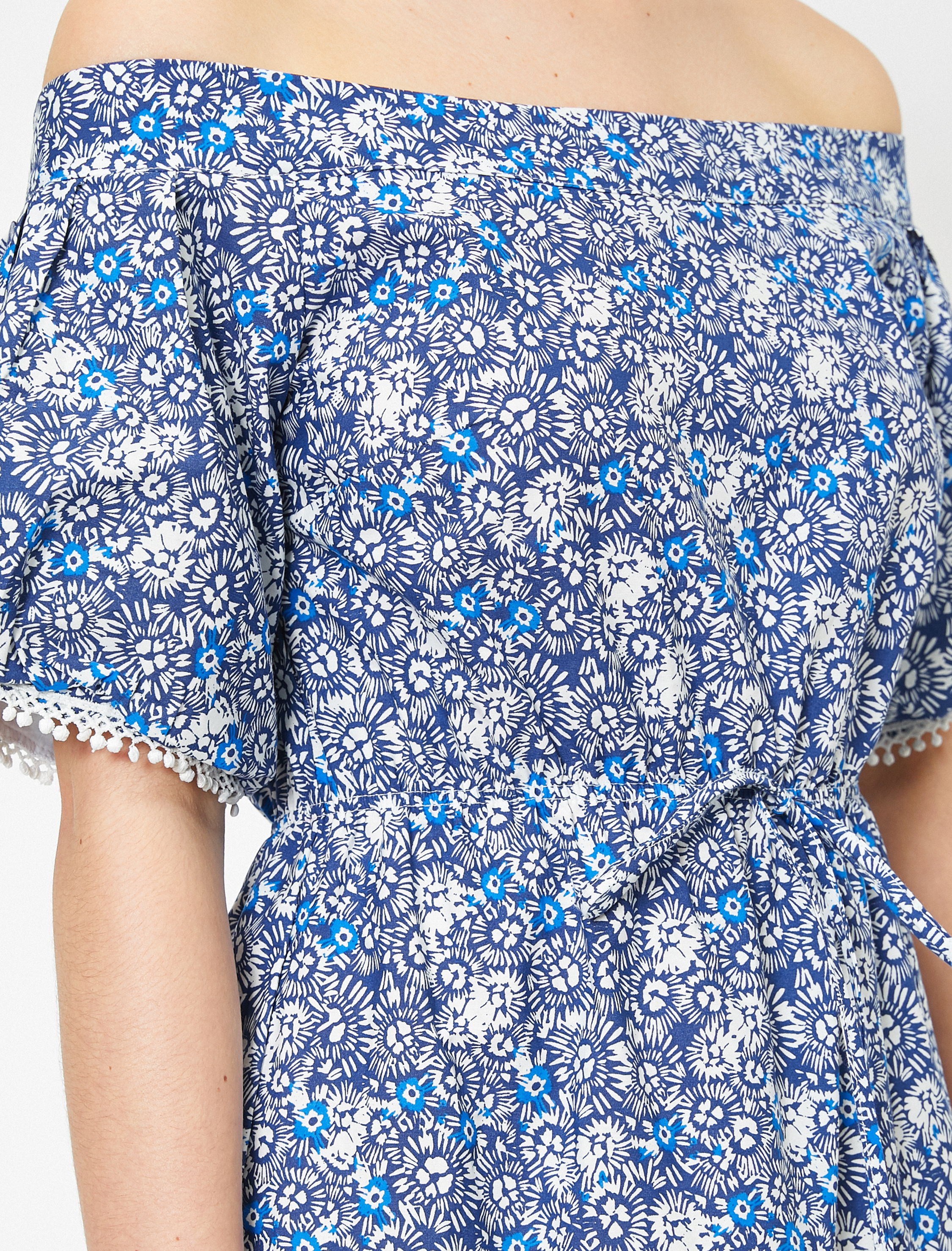   Çiçek Desenli Poplin Elbise