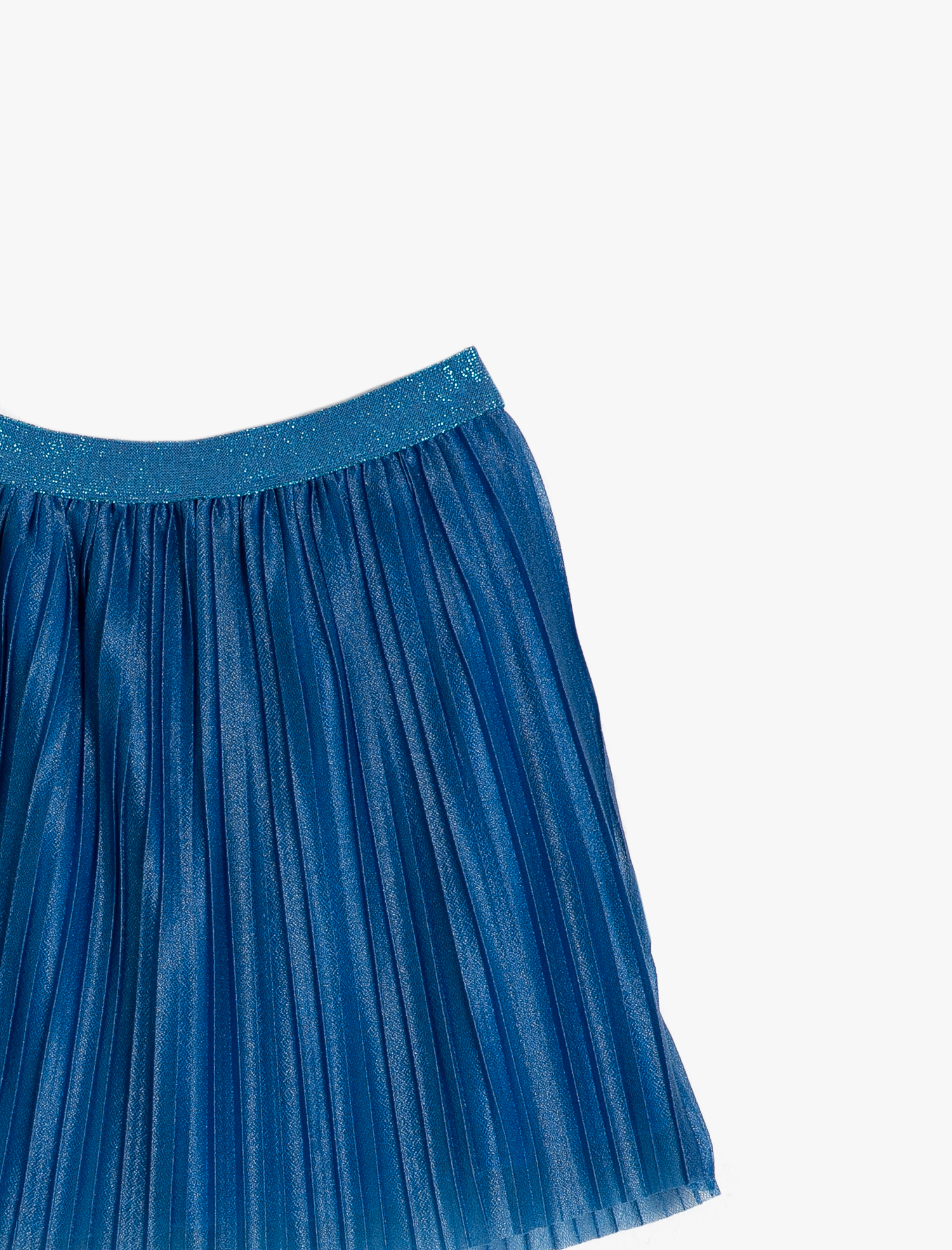  Kız Çocuk Beli Simli Lastikli Piliseli Orta Boy Bol Etek