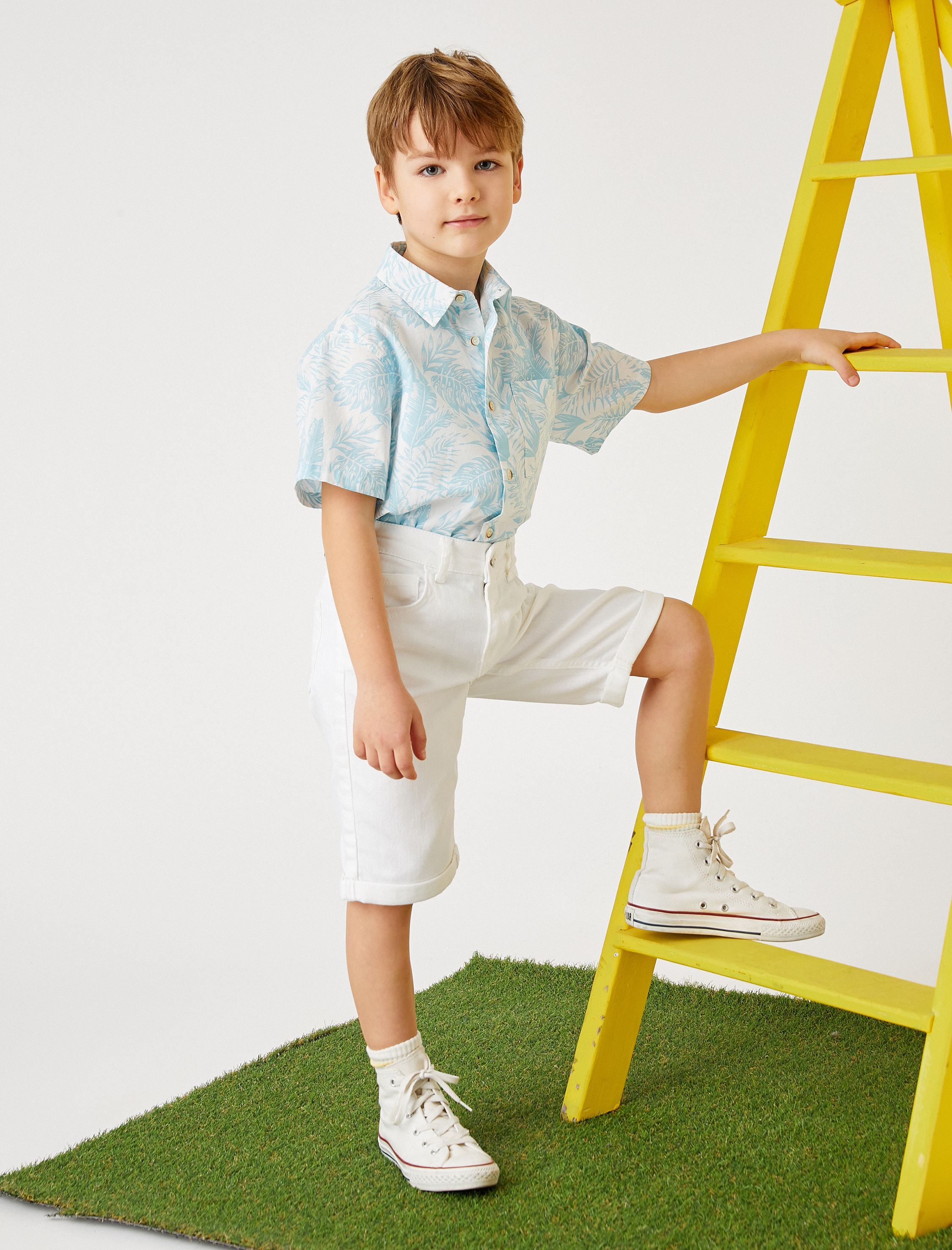  Erkek Çocuk Basic Kot Şort Pamuklu