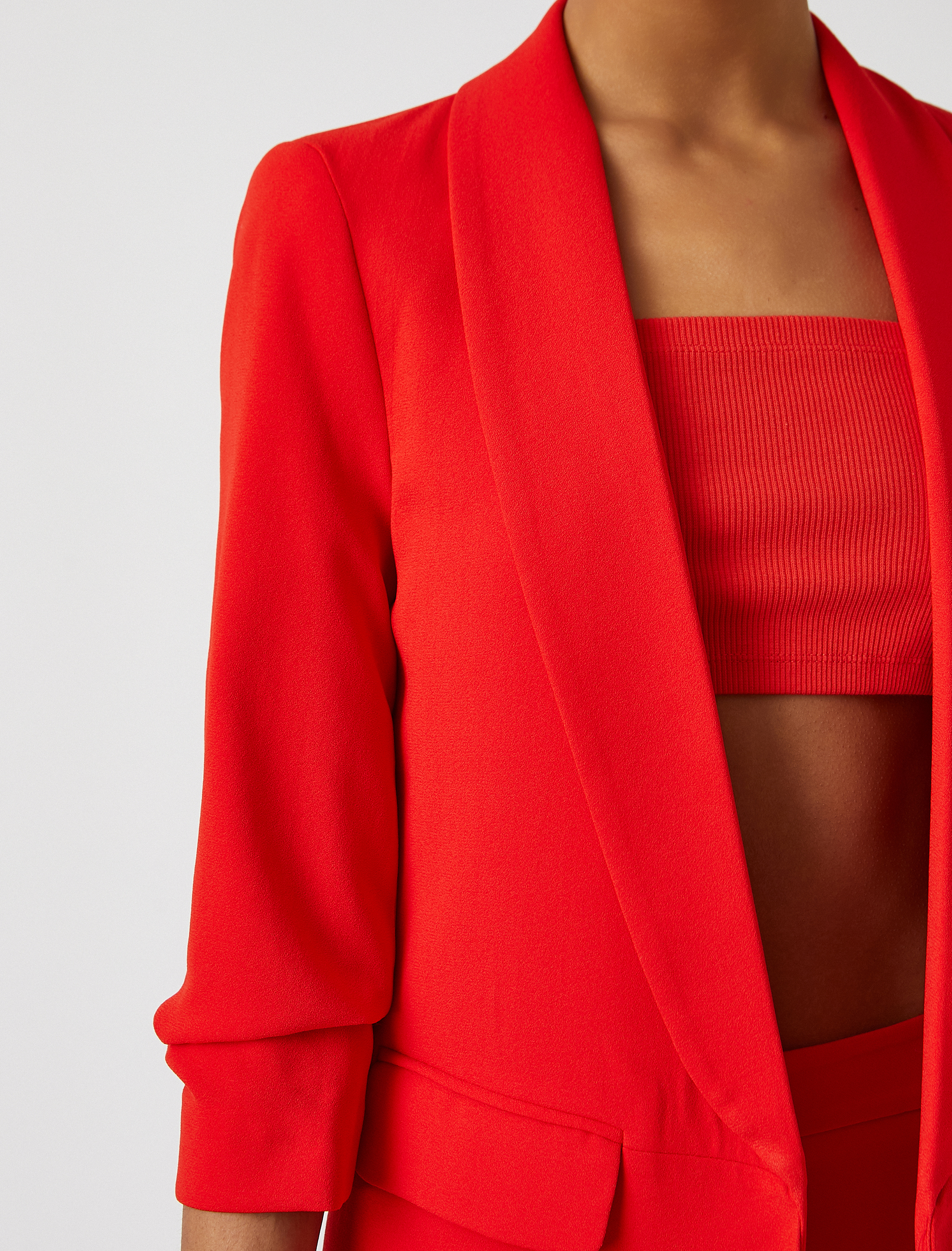   Kolları Büzgülü Blazer Ceket