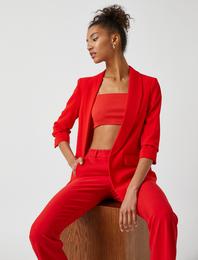 Kolları Büzgülü Blazer Ceket