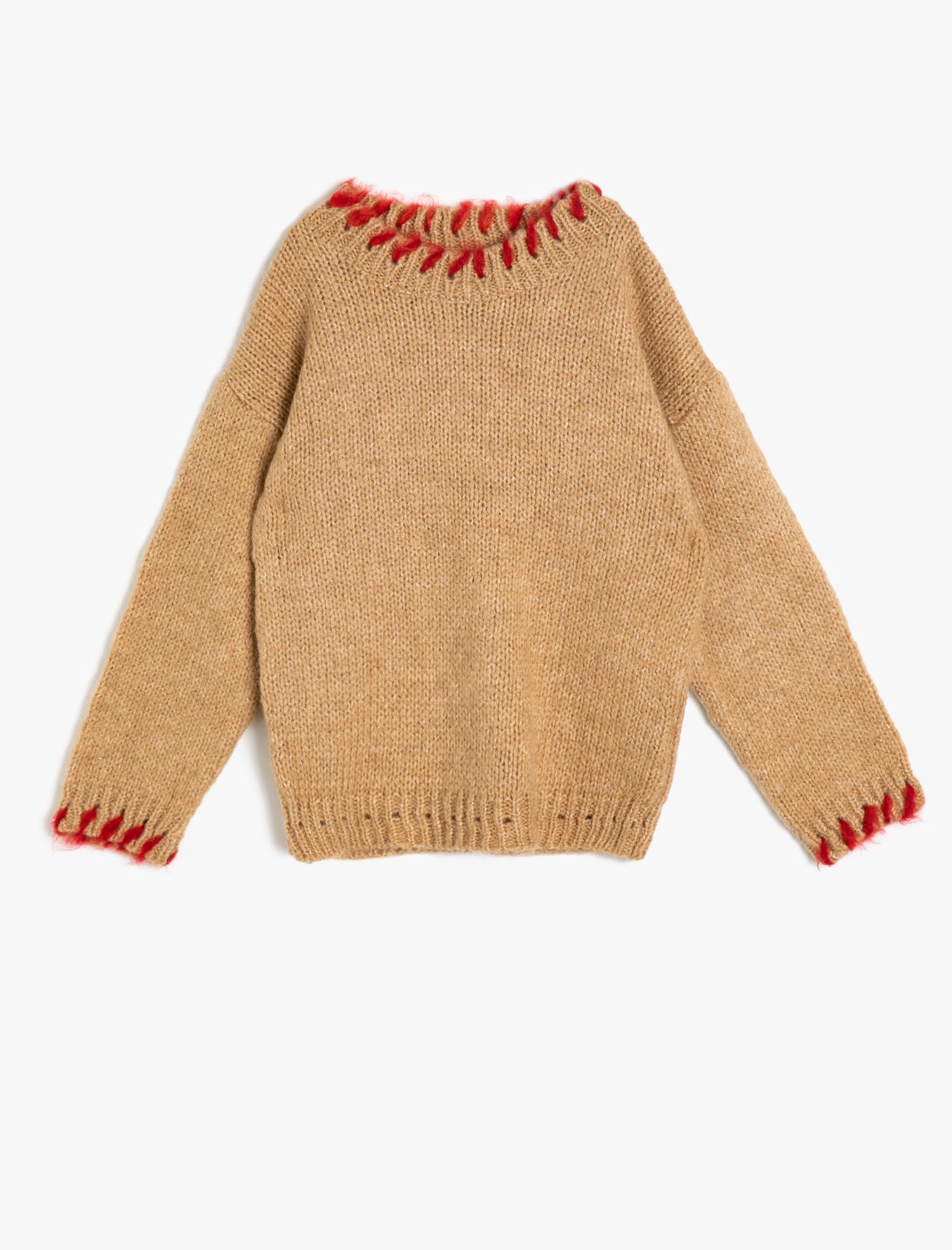  Kız Çocuk Yaka Detaylı Triko Kazak