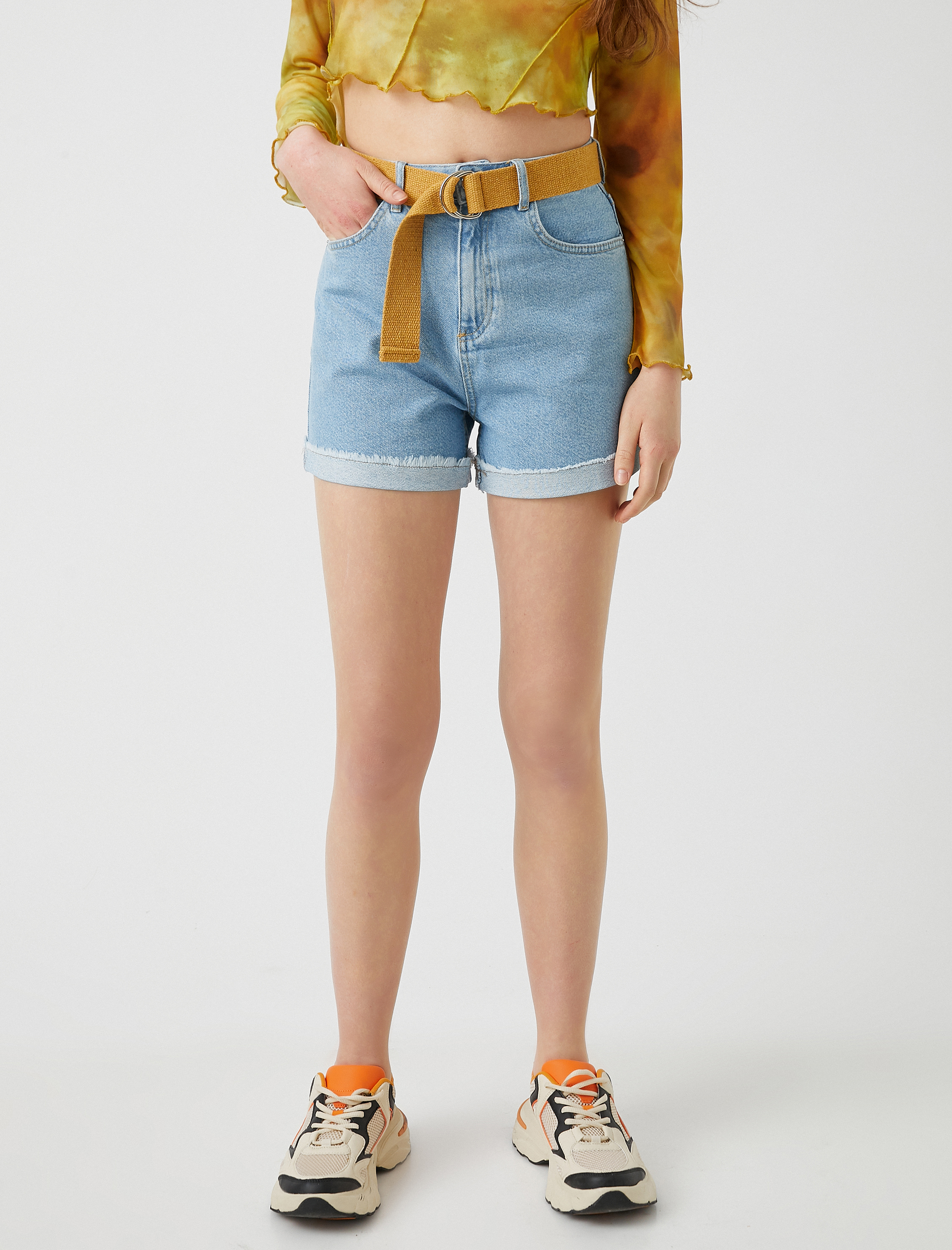 Yüksek Bel Kot Şort