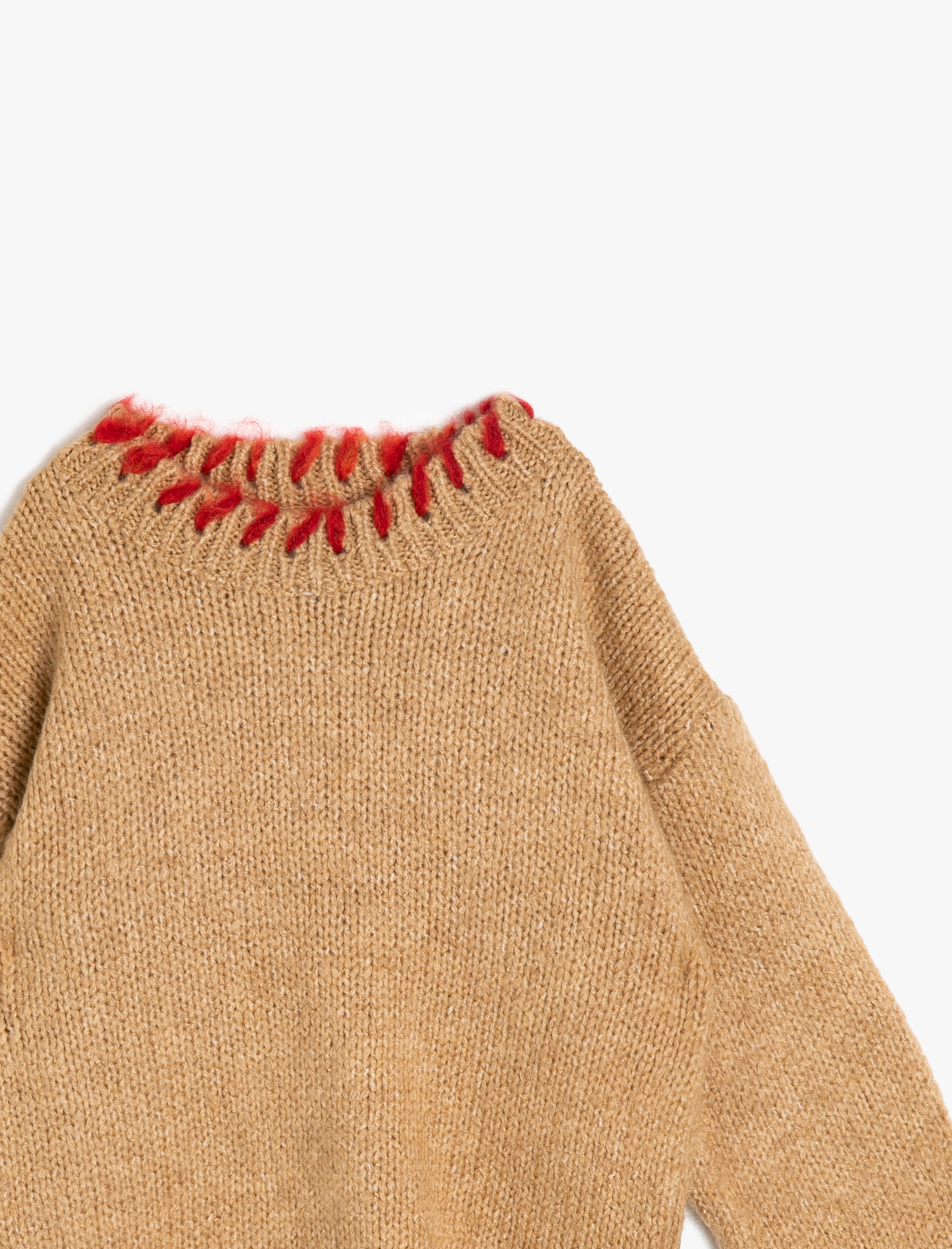  Kız Çocuk Yaka Detaylı Triko Kazak