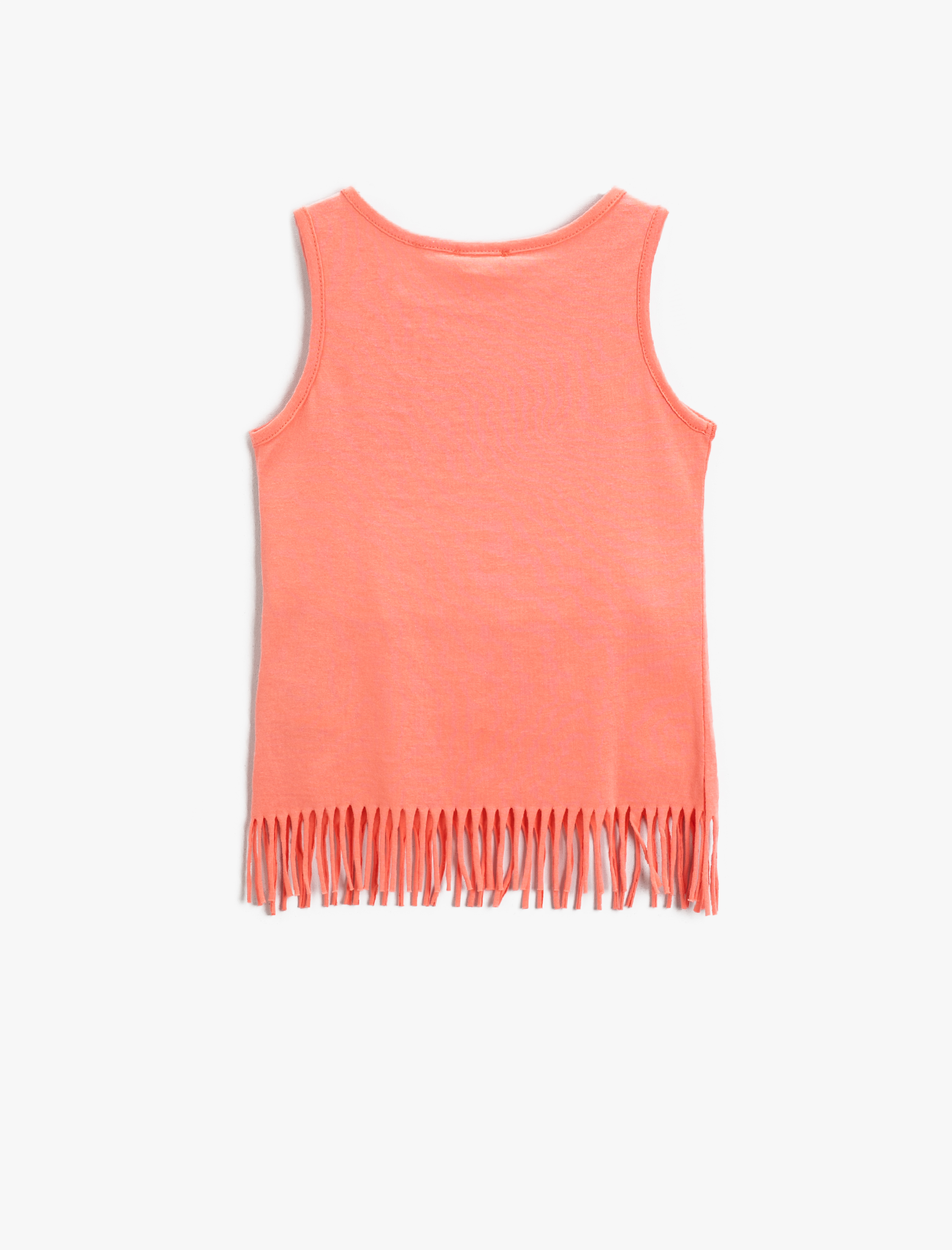  Kız Çocuk Çiçek Baskılı Püsküllü Atlet Bisiklet Yaka Pamuklu