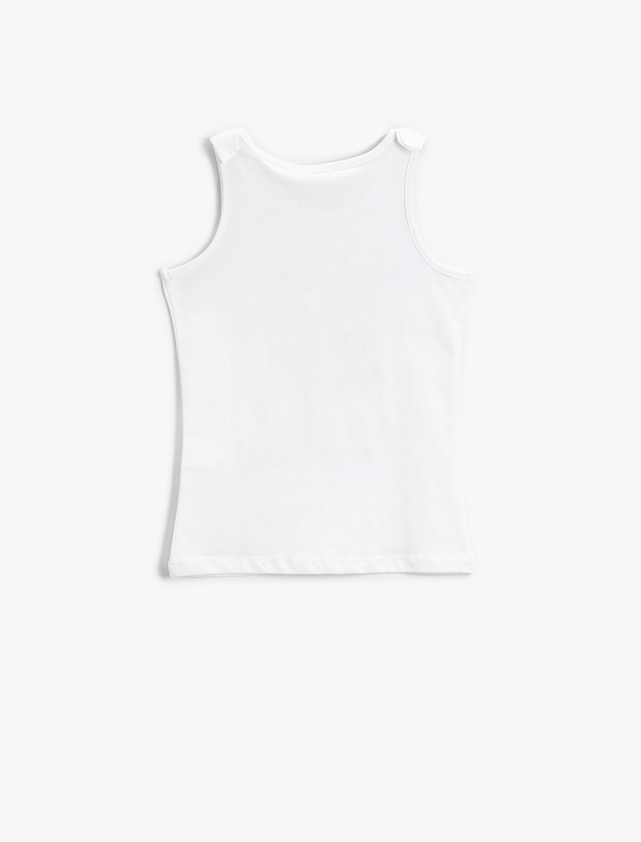  Kız Çocuk Slogan Baskılı Atlet Fiyonk Detaylı Bisiklet Yaka Pamuklu