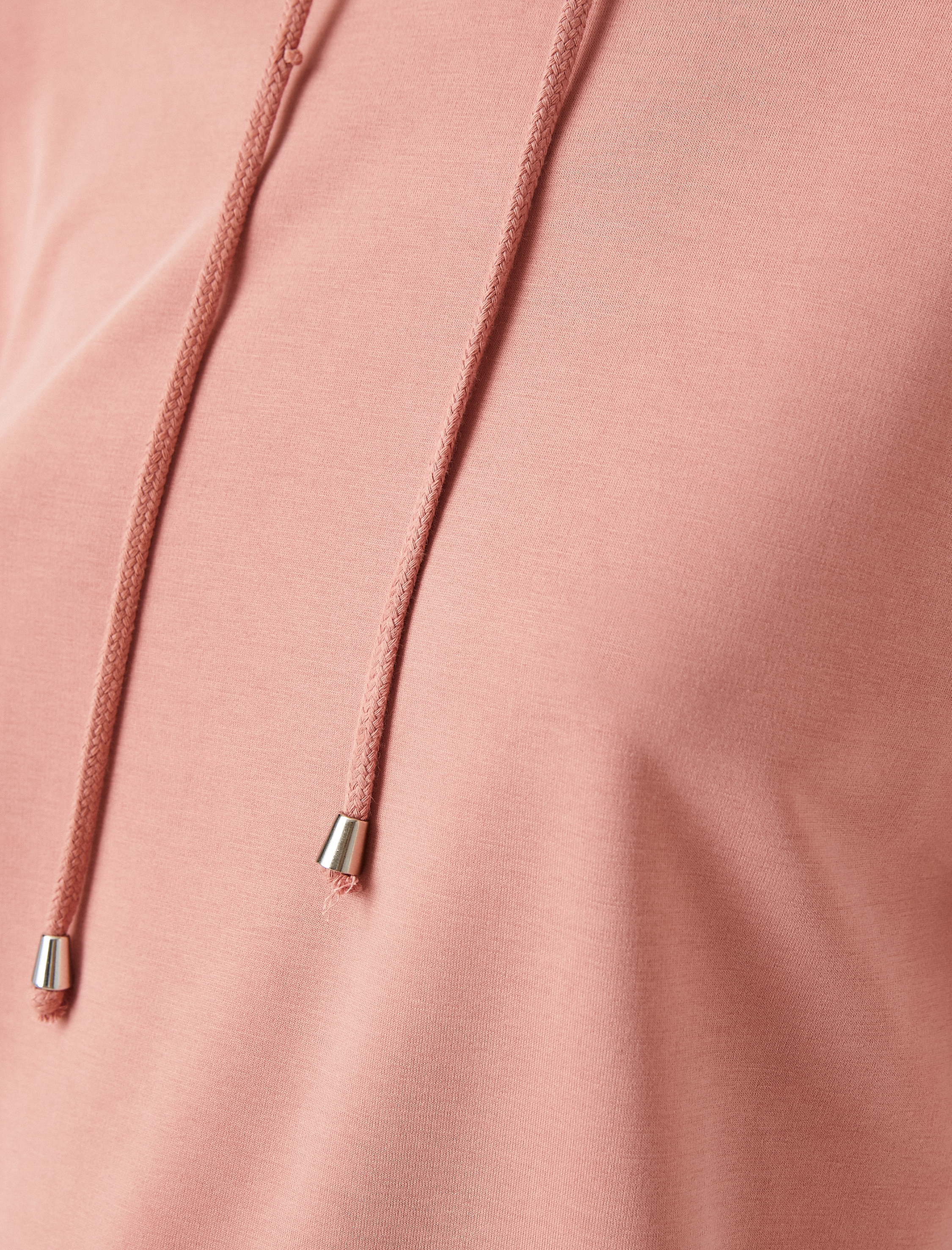   Basic Kapüşonlu Sweatshirt Yırtmaç Detaylı