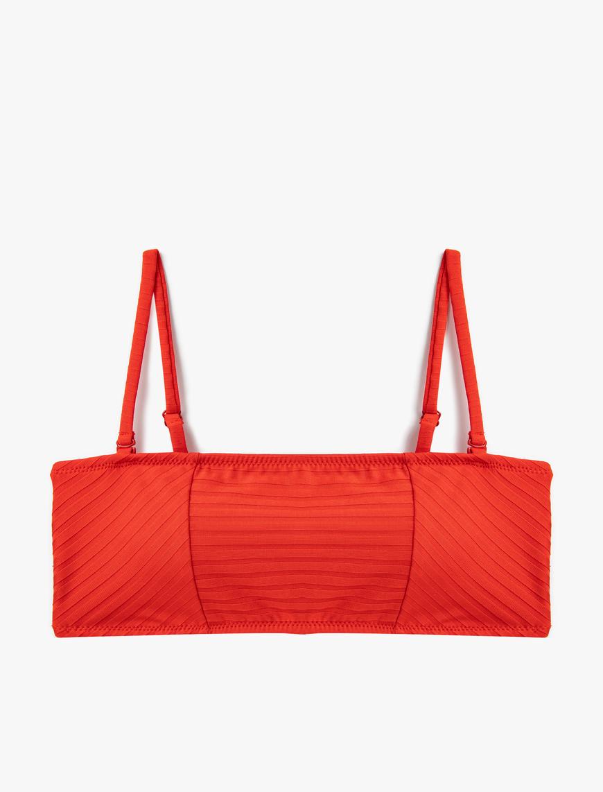   Çizgili Bikini Üstü İnce Askılı