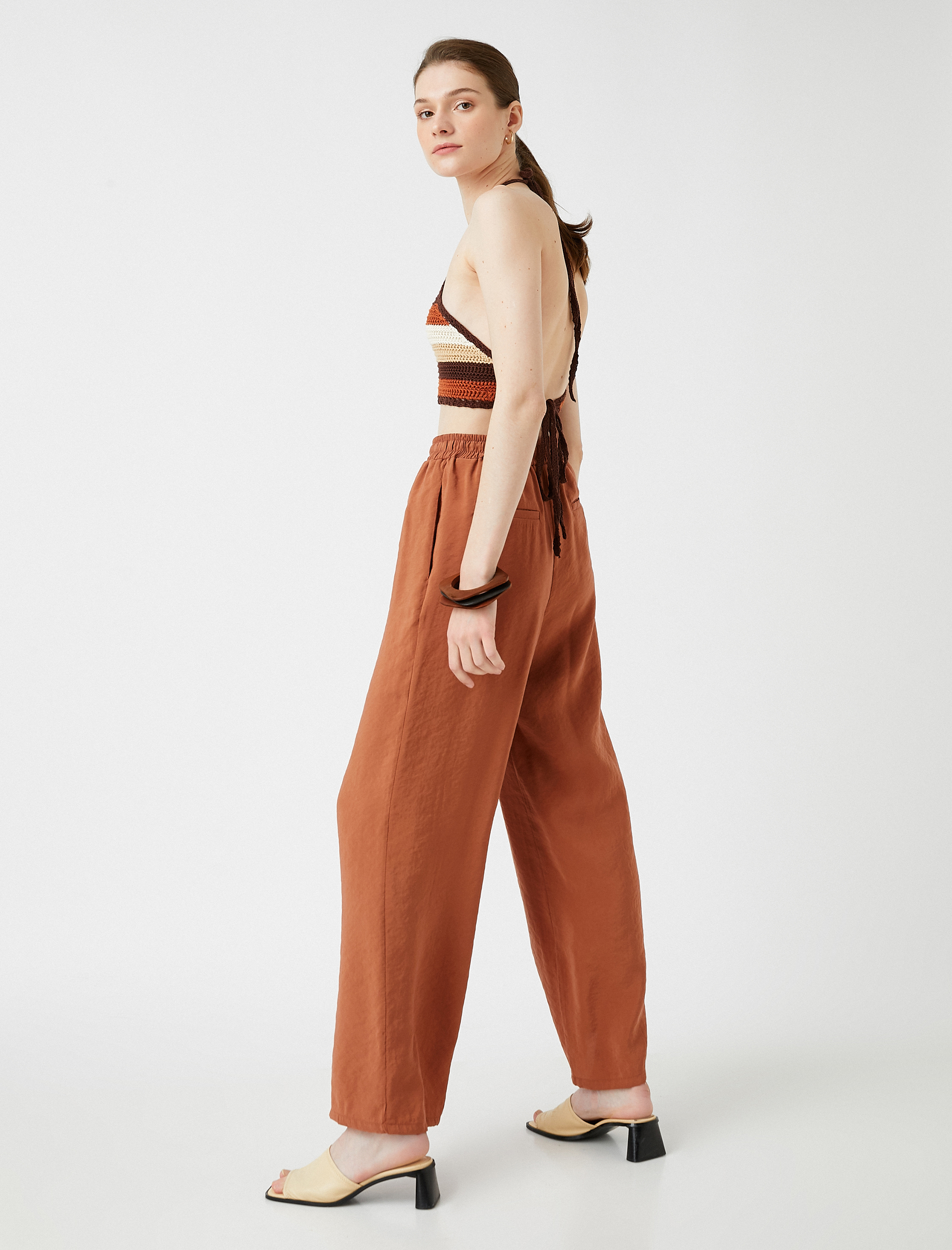   Bol Paça Pantolon Beli Bağlamalı