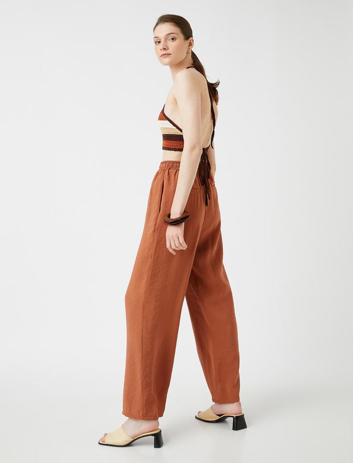  Bol Paça Pantolon Beli Bağlamalı