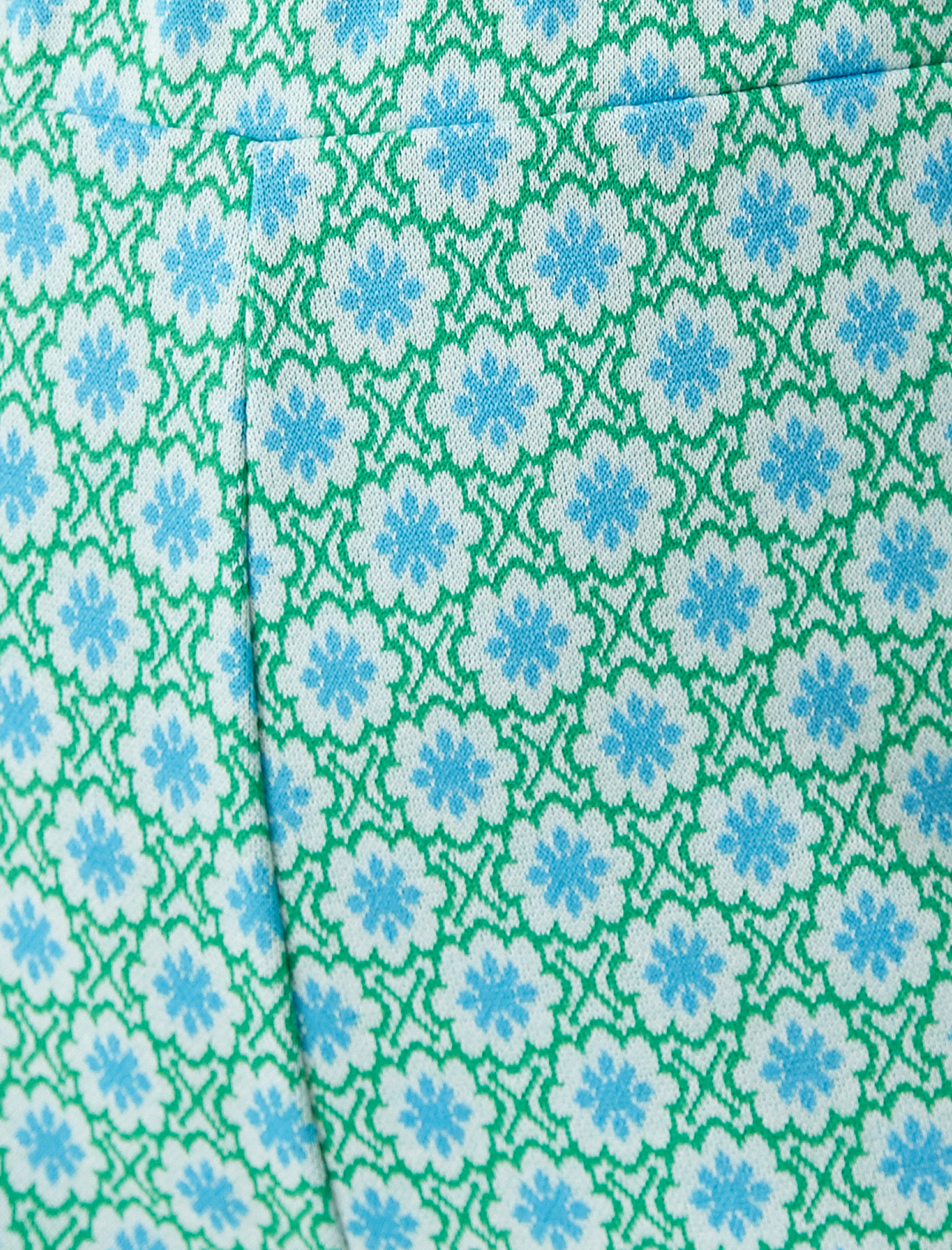   Geniş Paça Pantolon Beli Lastikli Çiçek Desenli