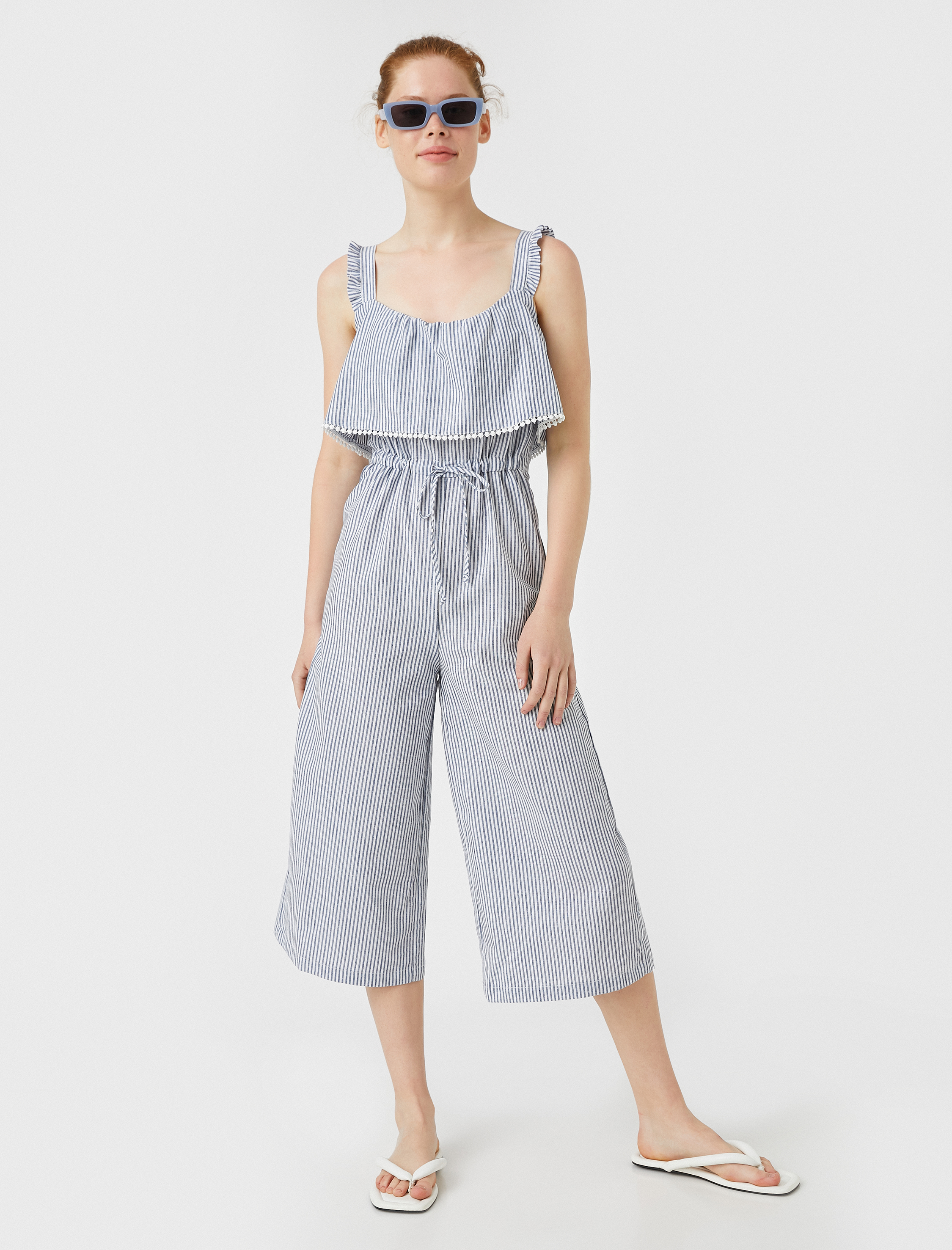   Çizgili Tulum Pamuklu