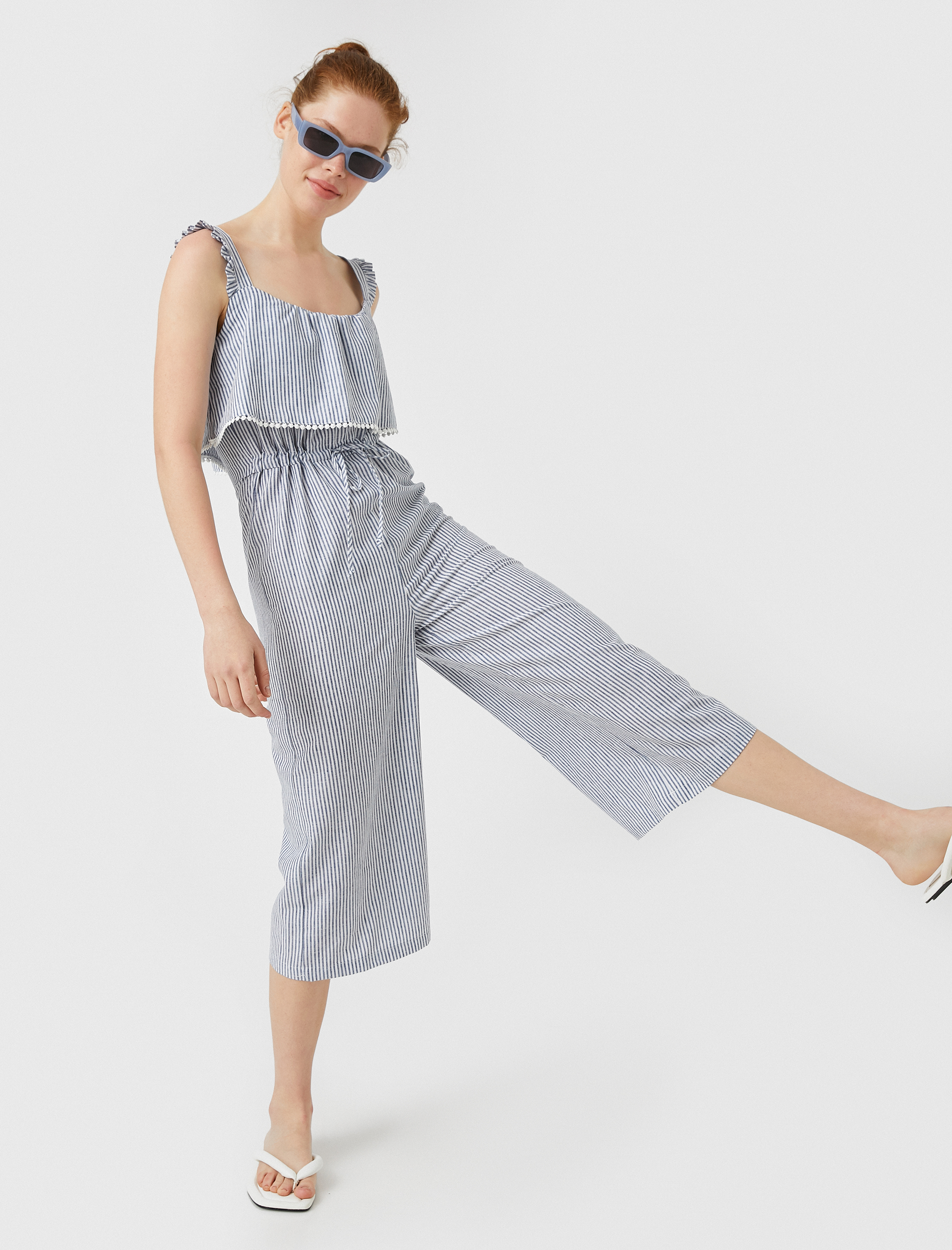   Çizgili Tulum Pamuklu