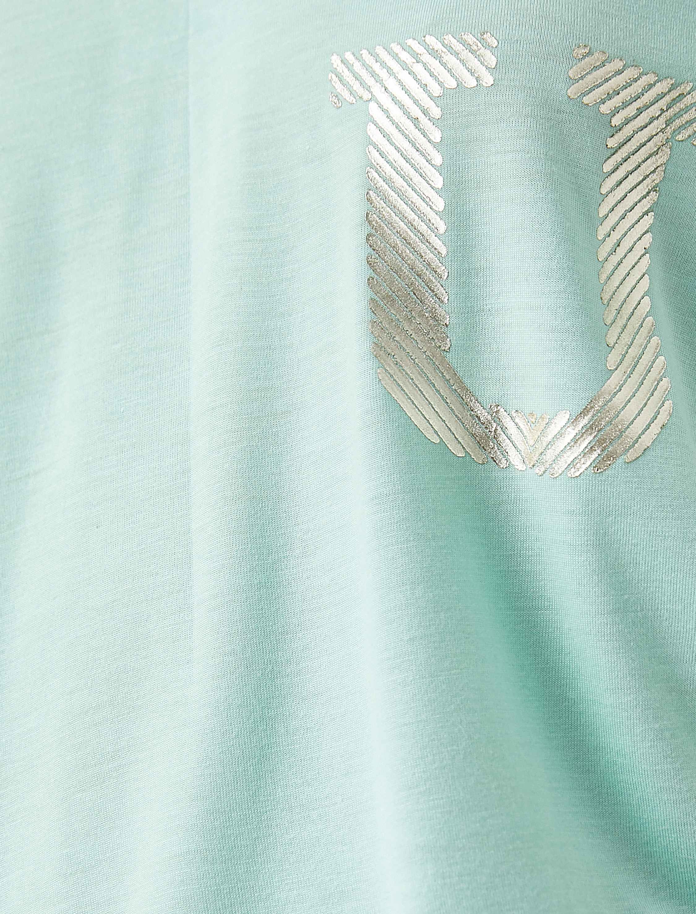   Harf Baskılı Tişört V Yaka Kısa Kollu