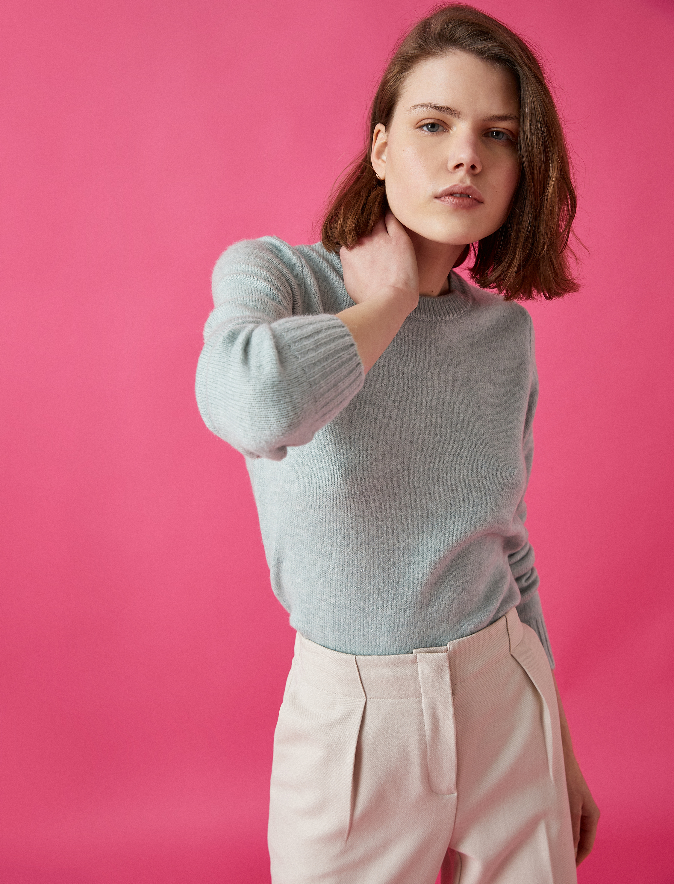   Bisiklet Yaka Uzun Kollu Triko Kazak