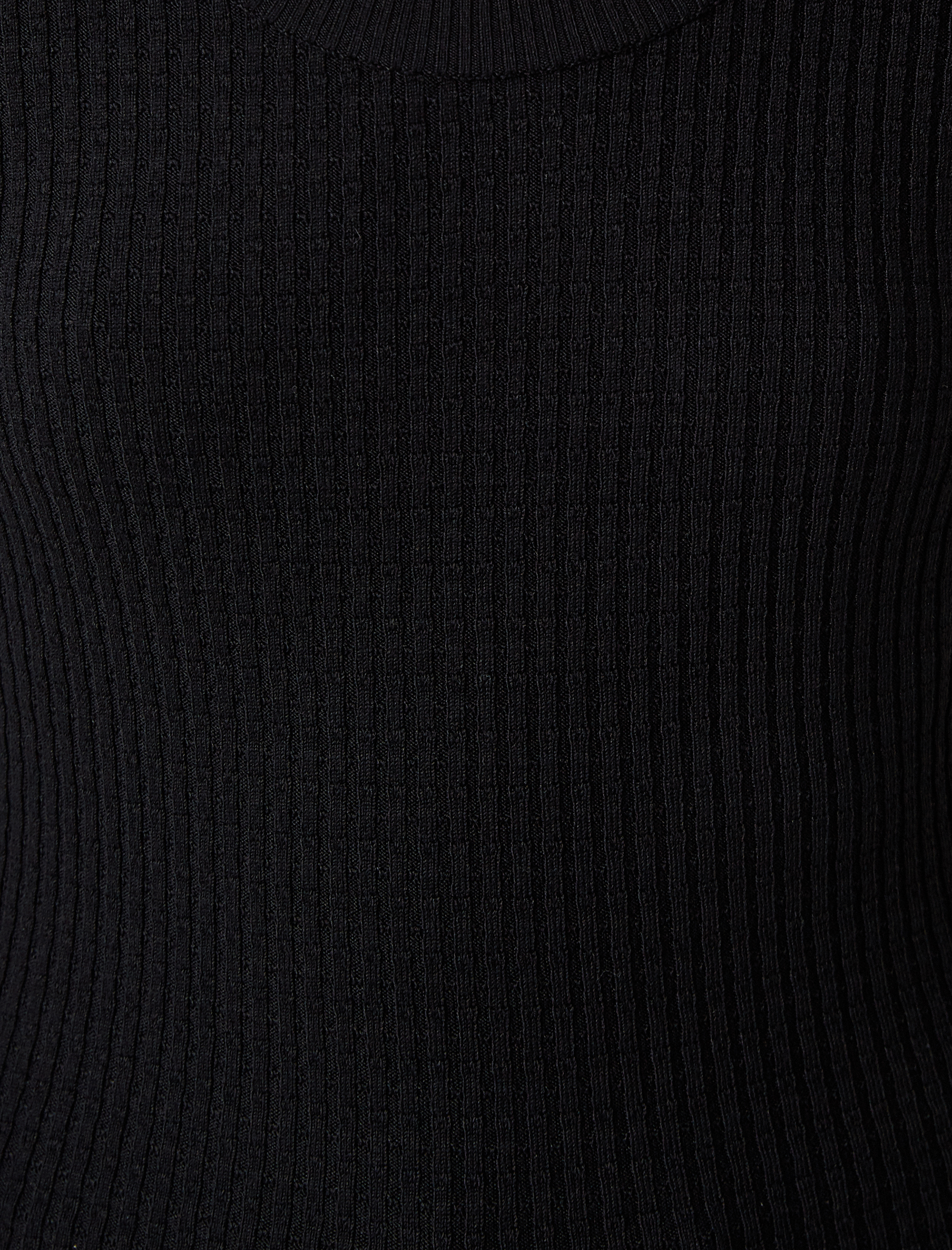   3 /4 Kol Düğme Detaylı V Yaka Triko Kazak