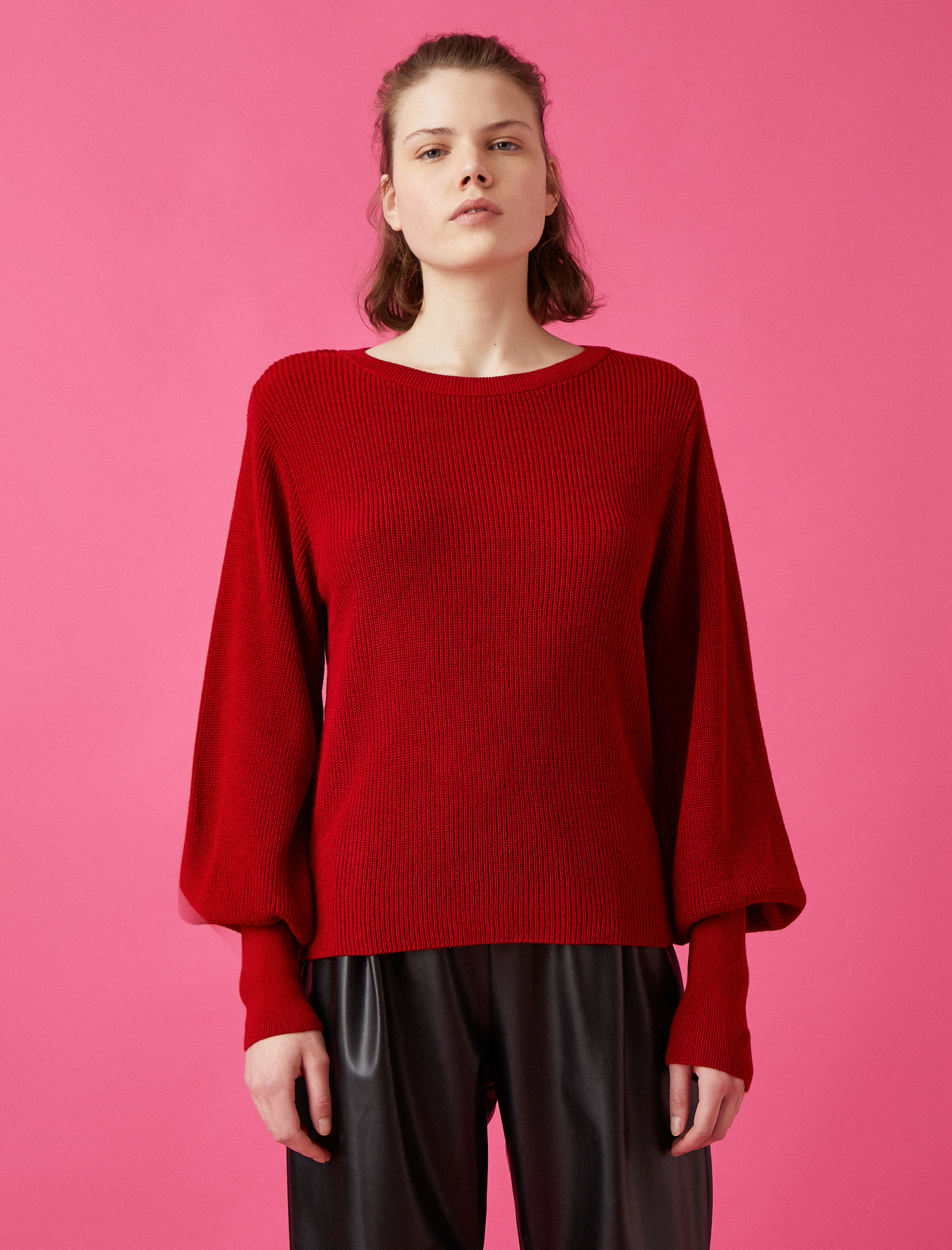   Bisiklet Yaka Uzun Kollu Basic Triko Kazak